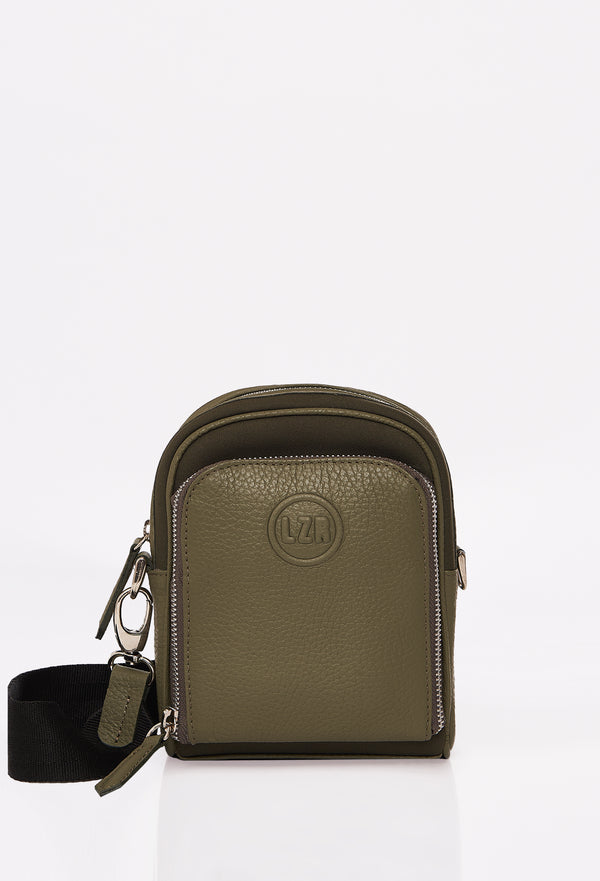 Olive Everyday Neoprene & Leather Mini Crossbody Bag