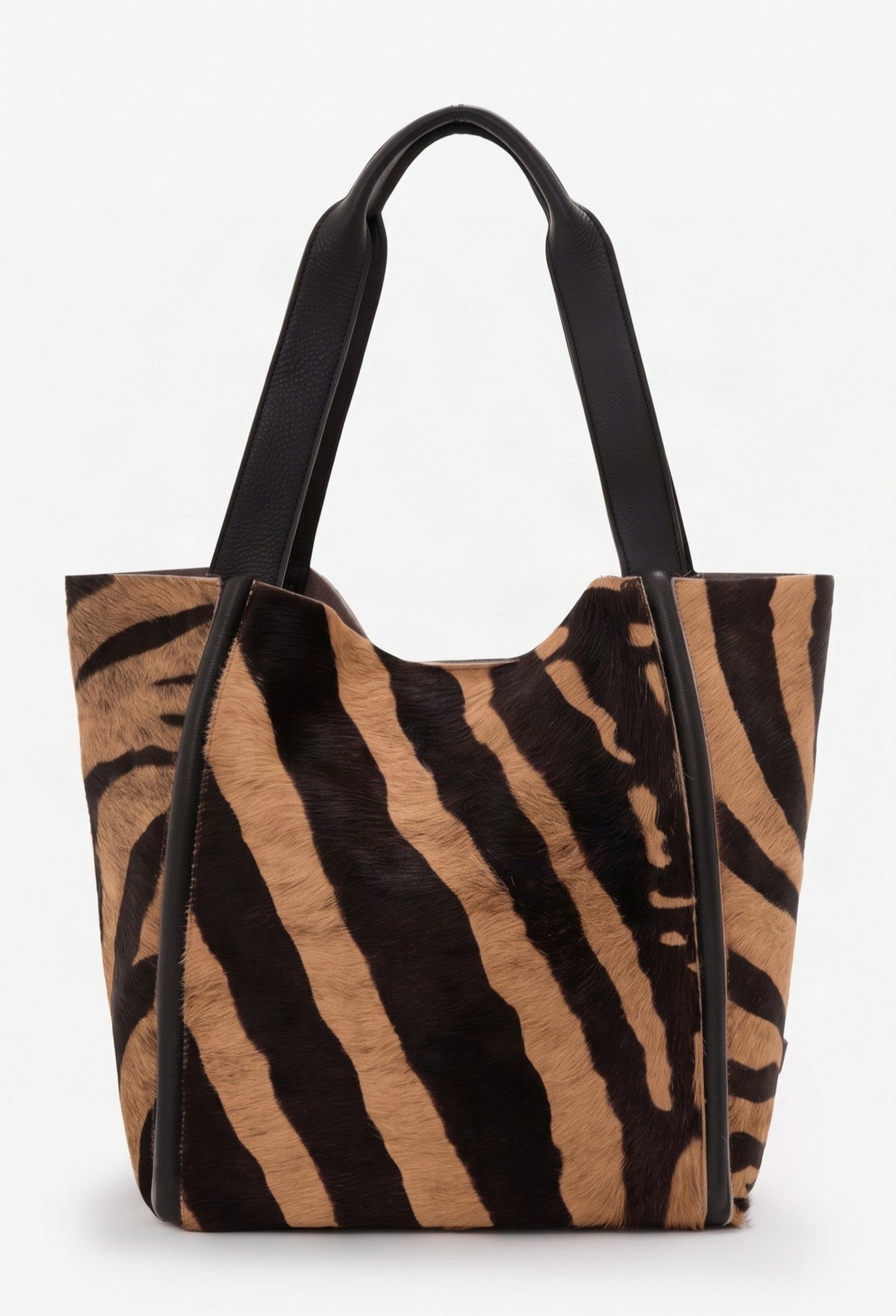 Tala Large Leather Tote Bag - Zebra