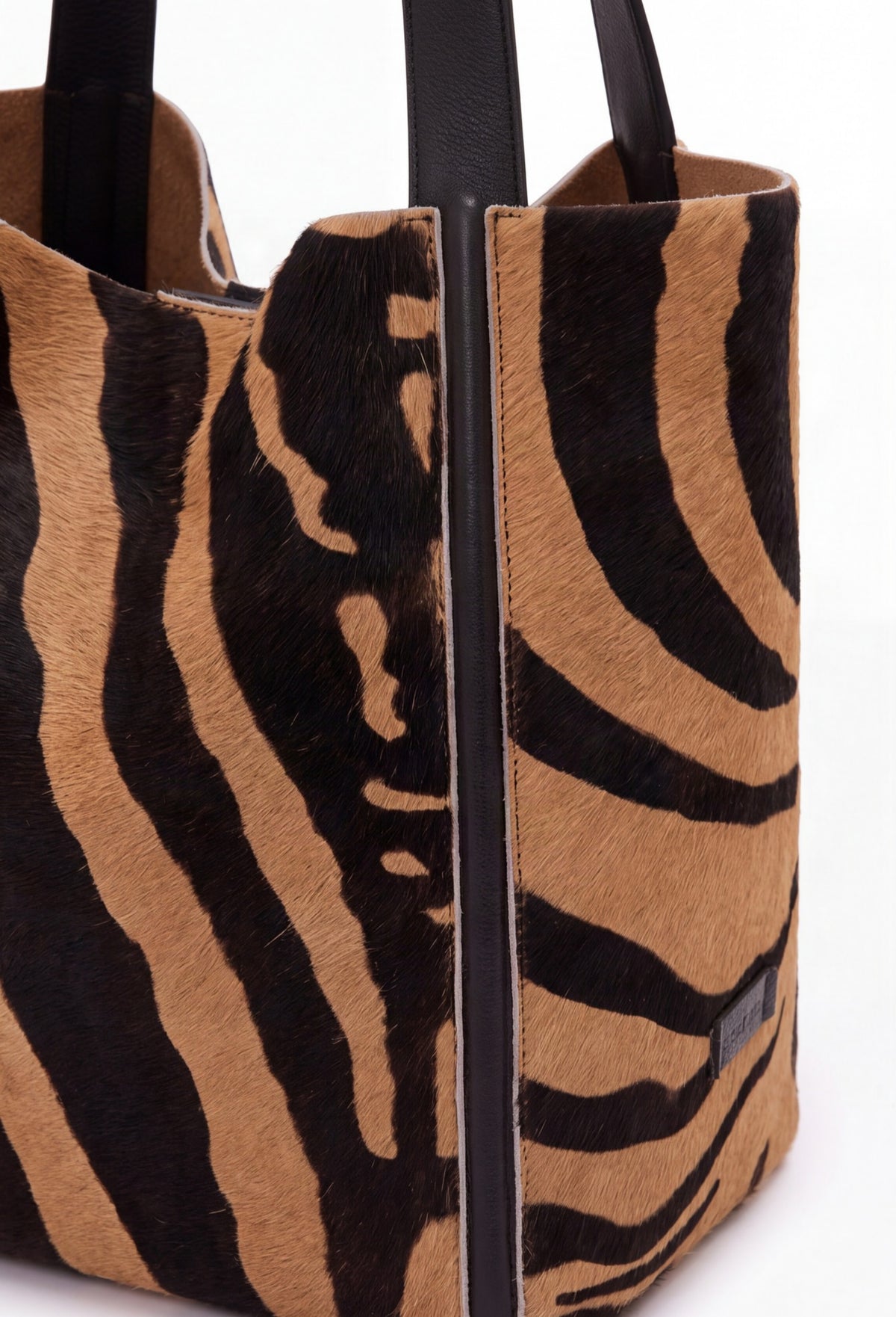 Tala Large Leather Tote Bag - Zebra