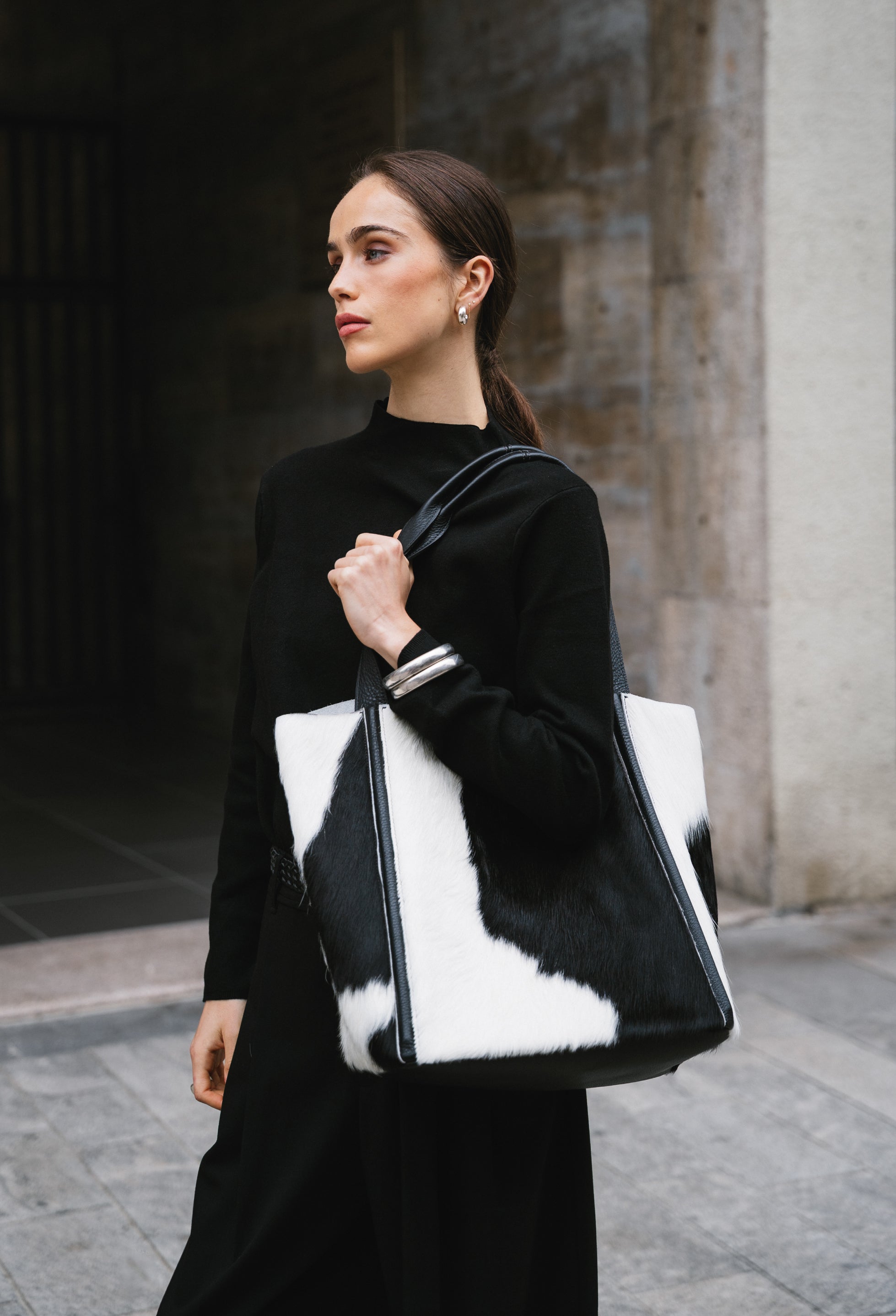 Tala Large Leather Tote Bag - Cowhide