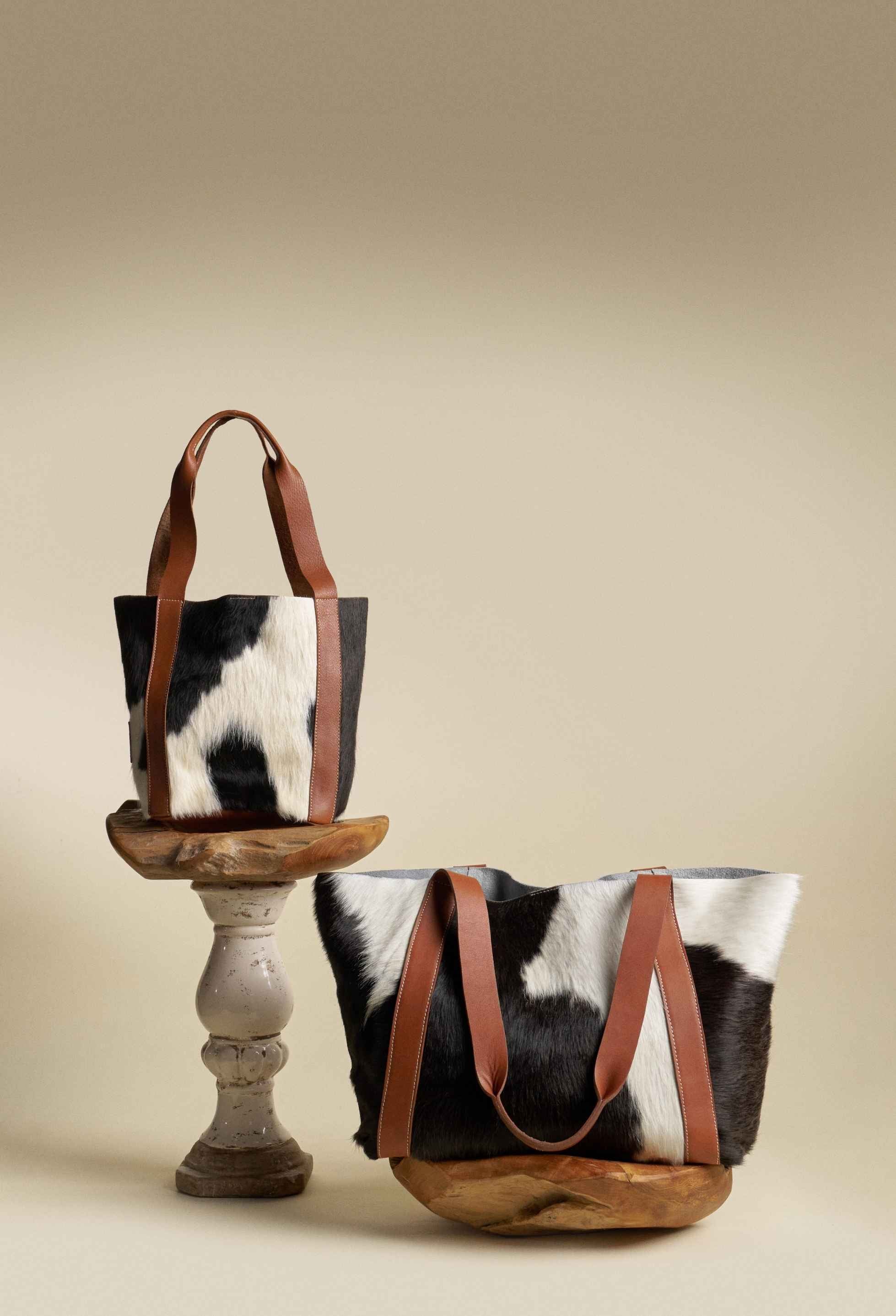 Large Cowhide Tote Bag 'Pampa' - Tan