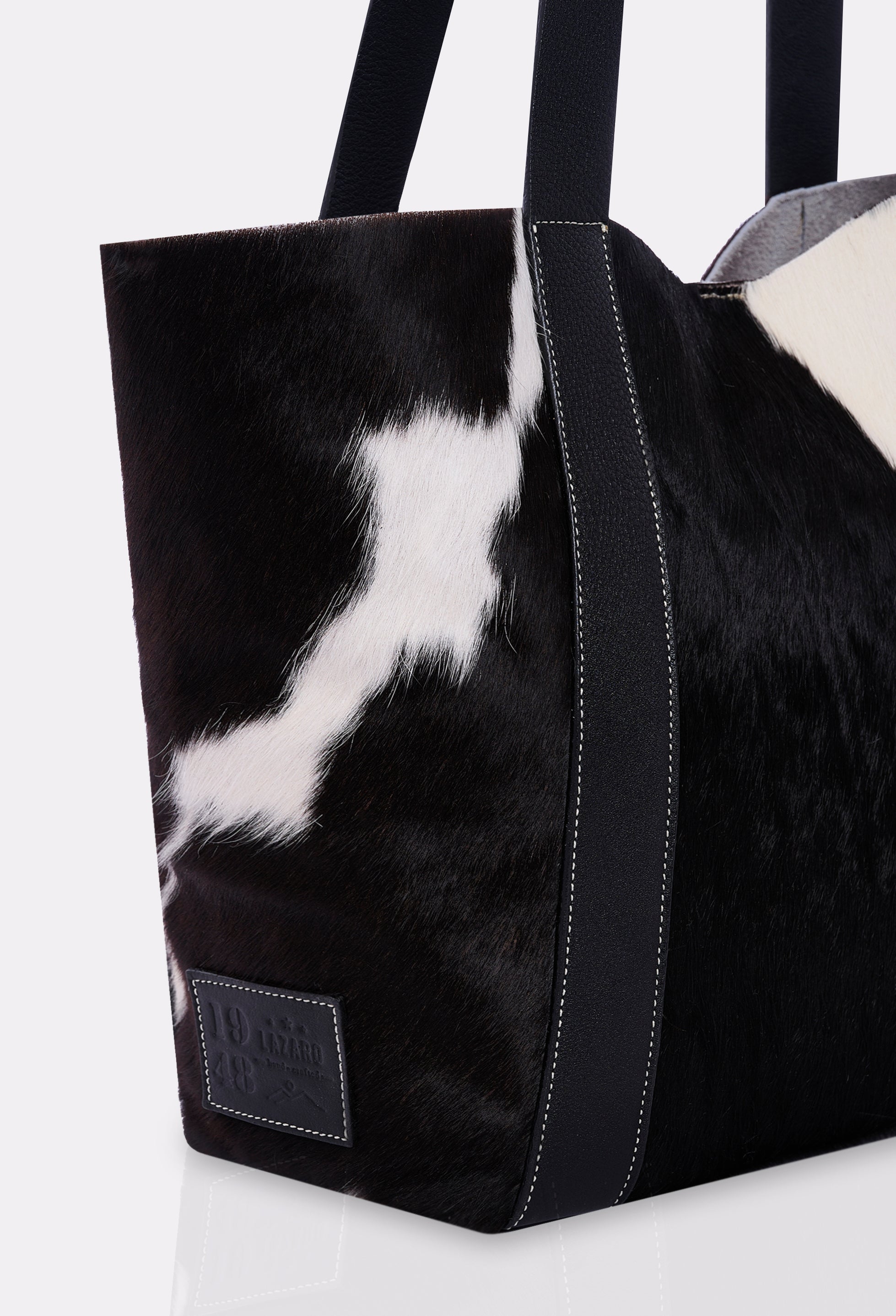 Large Cowhide Tote Bag 'Pampa' - Black