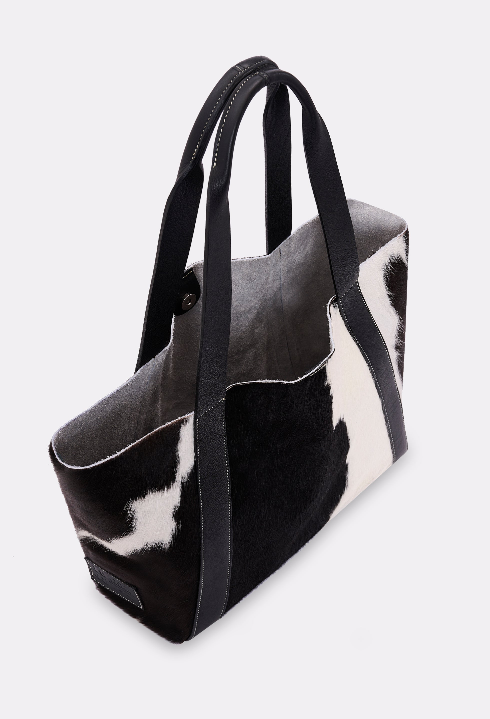 Large Cowhide Tote Bag 'Pampa' - Black