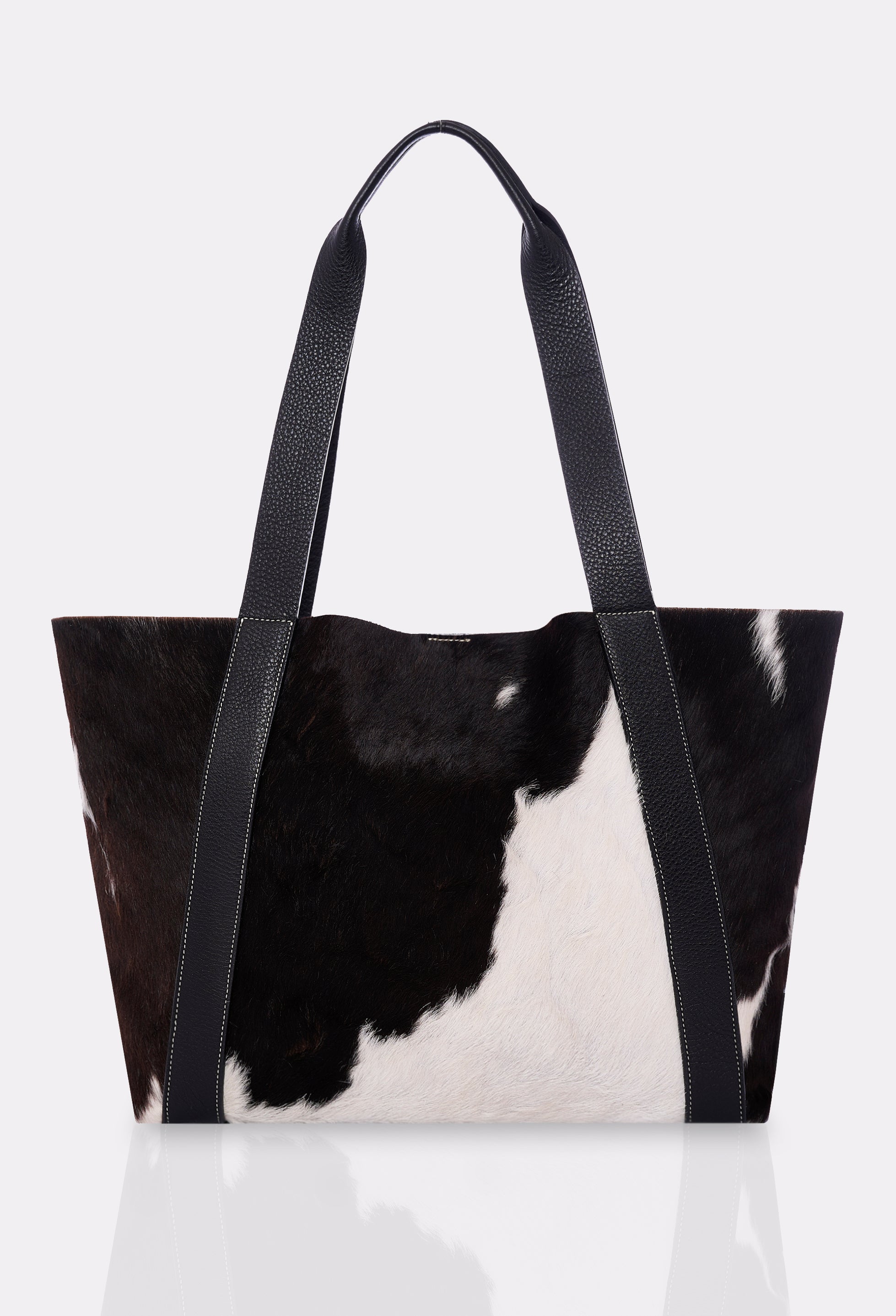 Large Cowhide Tote Bag 'Pampa' - Black