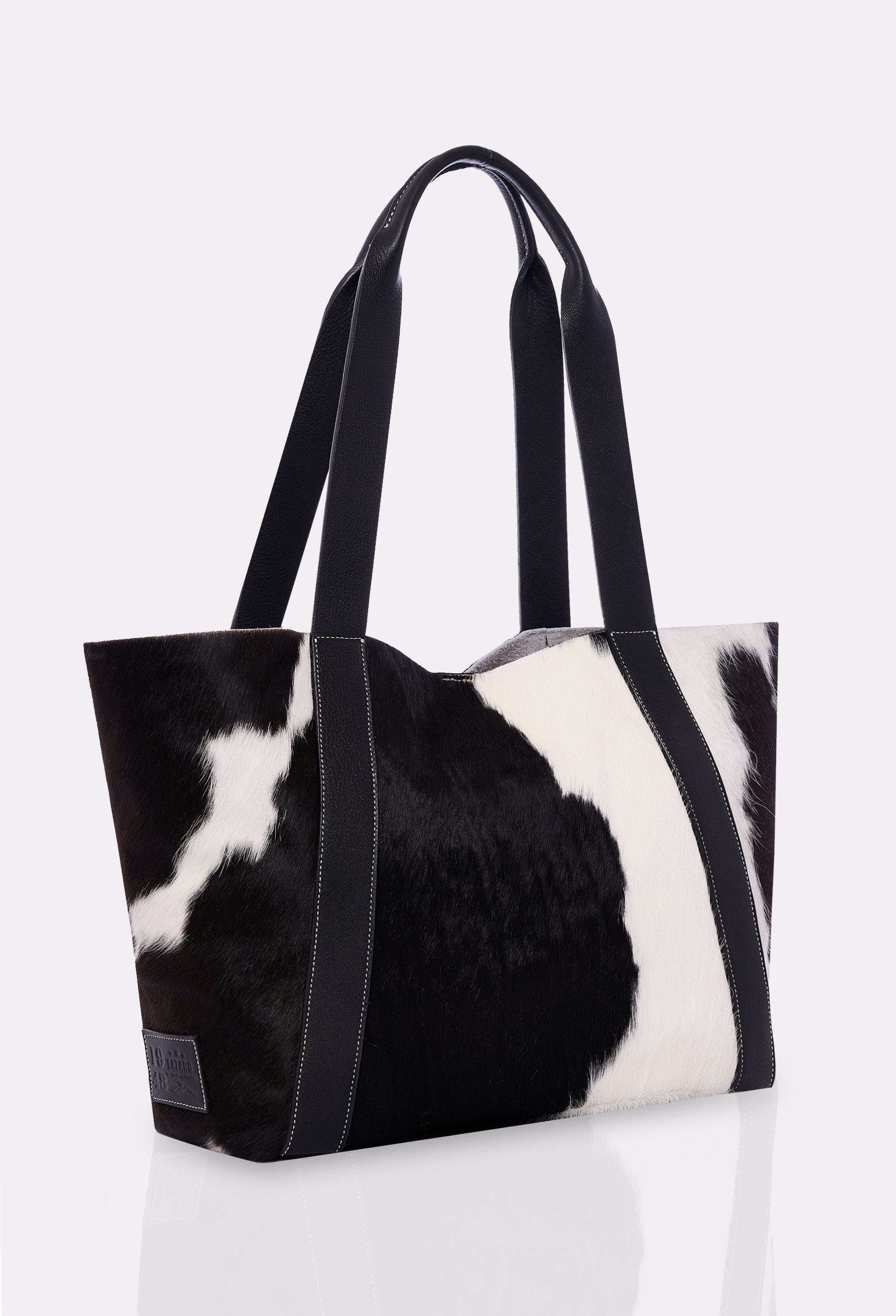 Large Cowhide Tote Bag 'Pampa' - Black