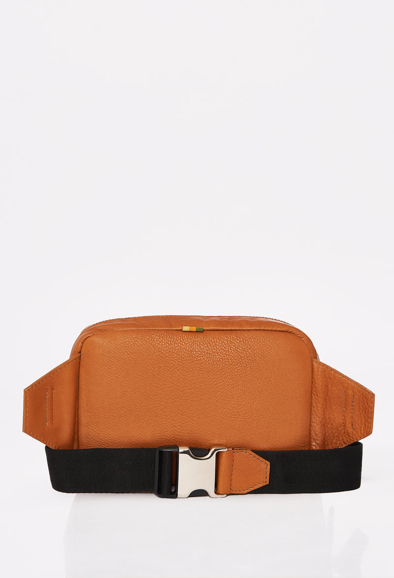 Tan Leather Belt Bag 'Salerno'