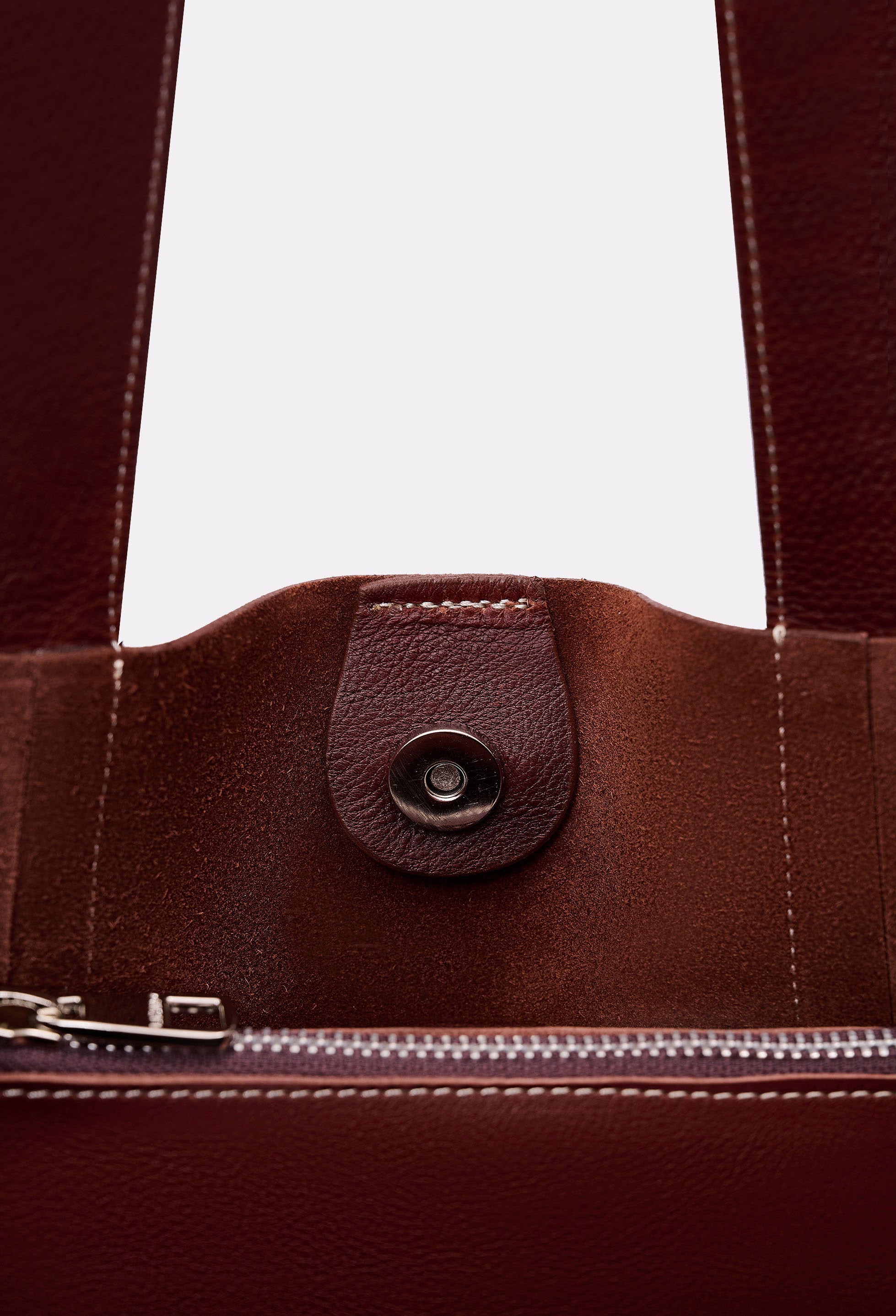 Small Leather Bucket Bag 'Ushuaia' - Coffee