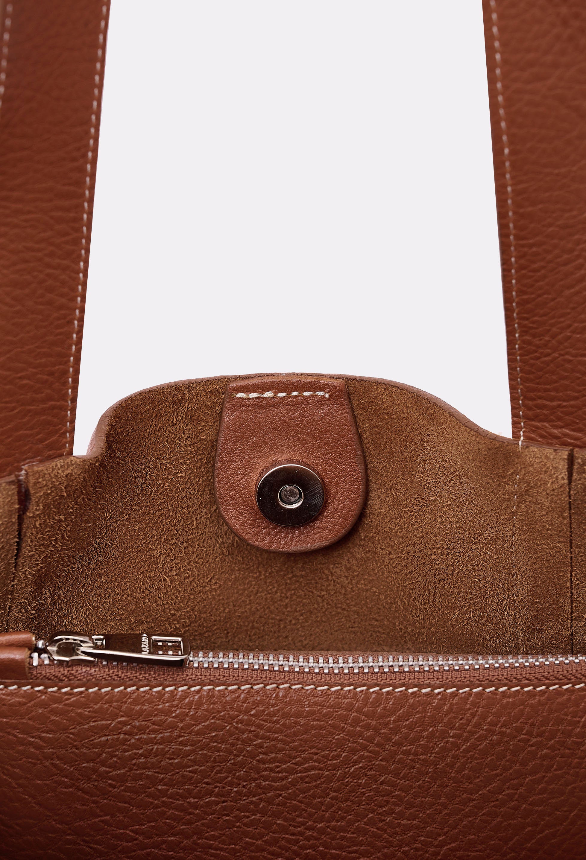 Small Leather Bucket Bag 'Ushuaia' - Tan