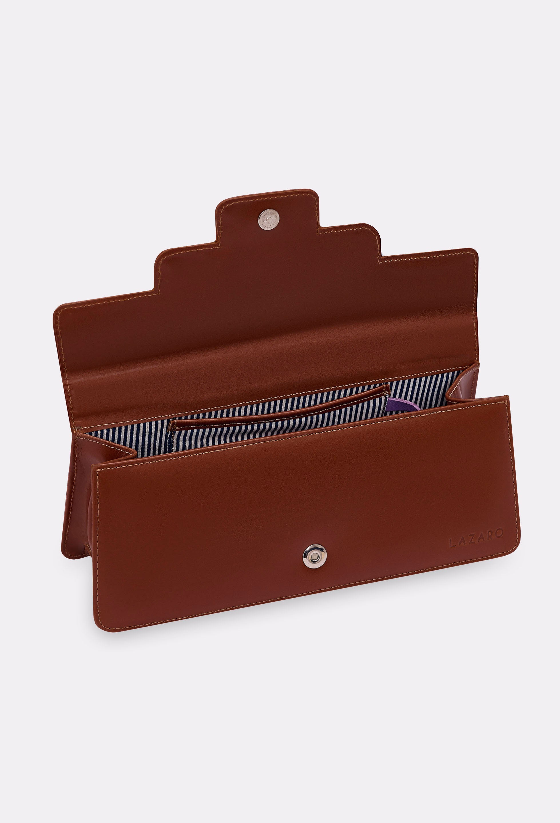 Leather Shoulder Flap Bag 'Hilda' - Tan