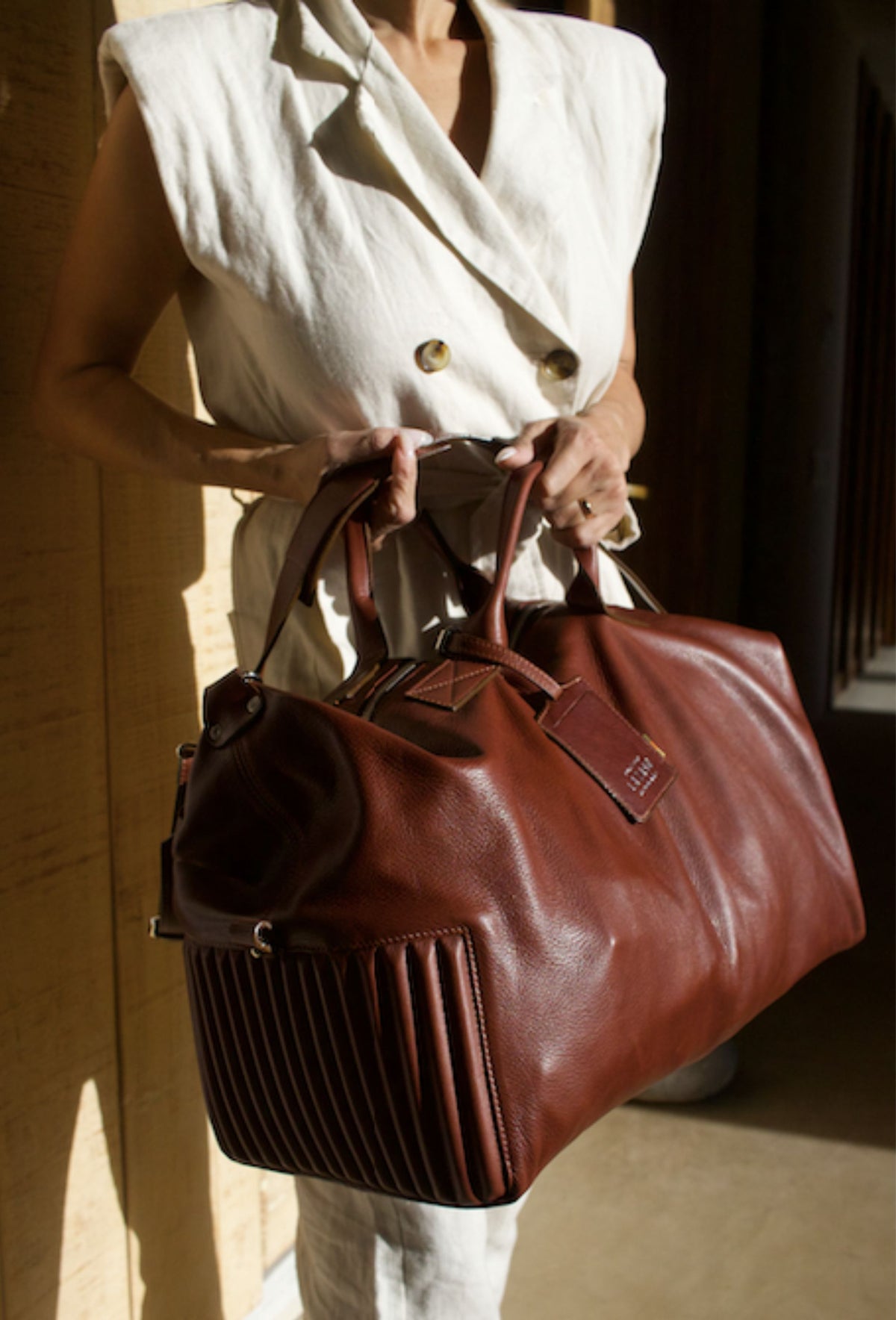 Leather Duffel Bag - Coffee