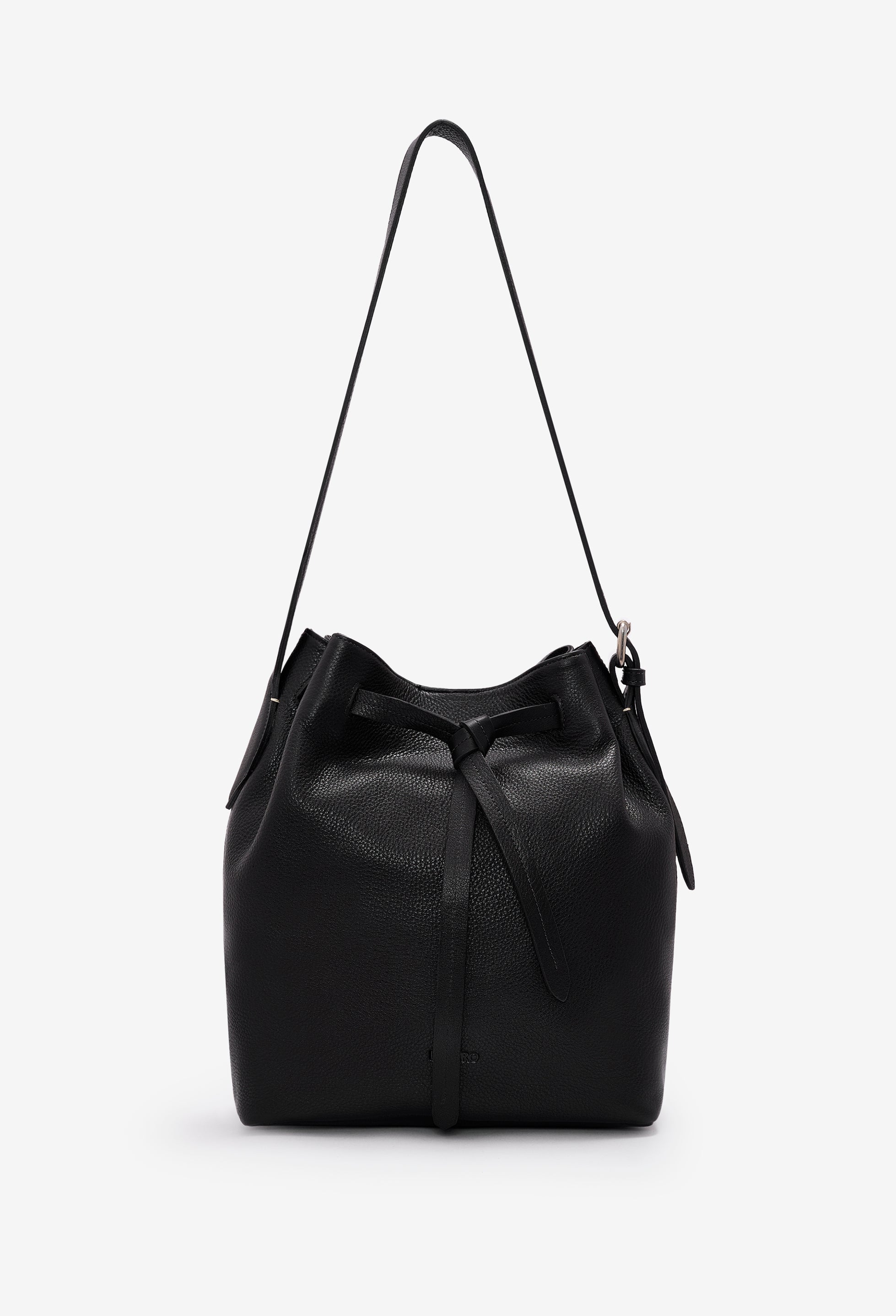 Coya Leather Bucket Bag - Black