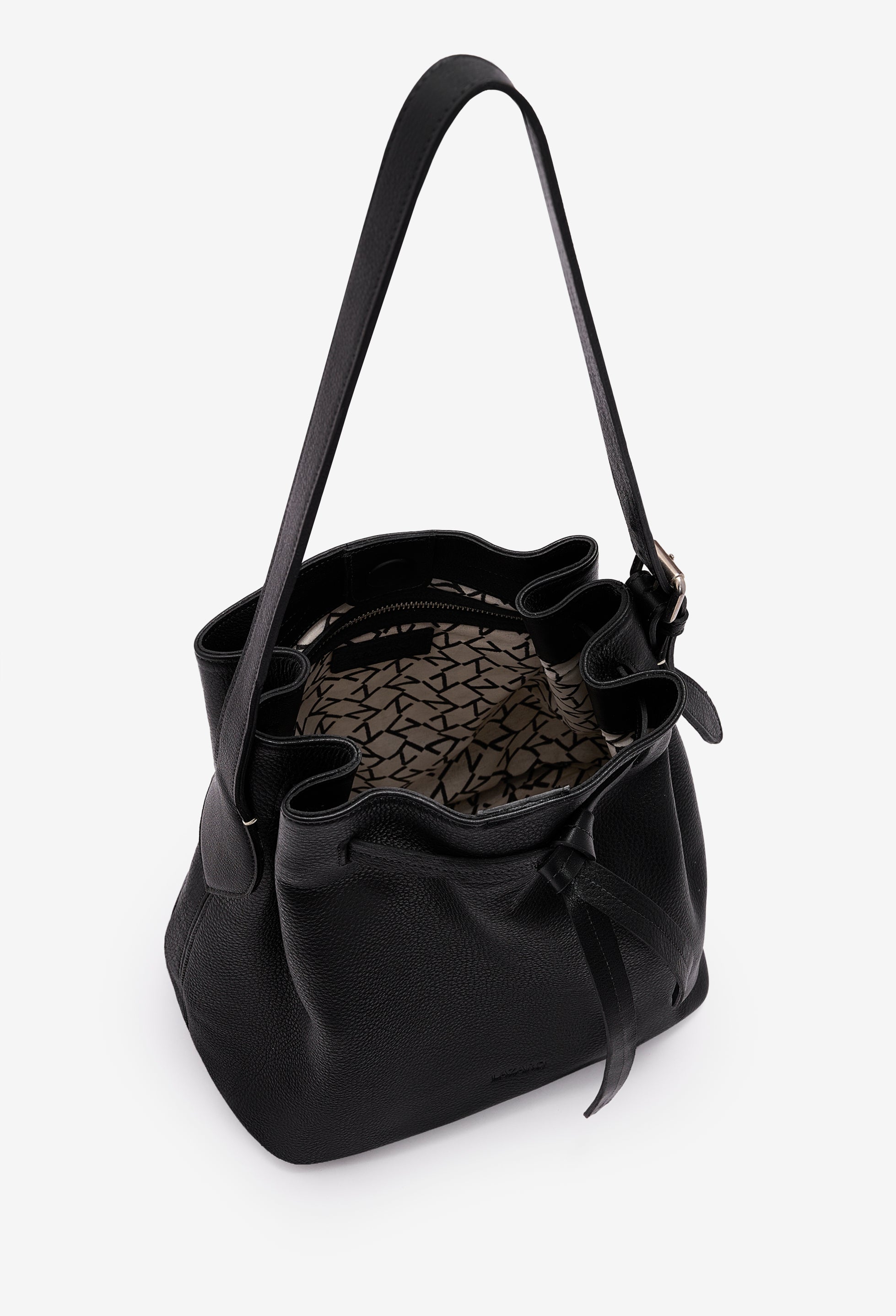 Coya Leather Bucket Bag - Black
