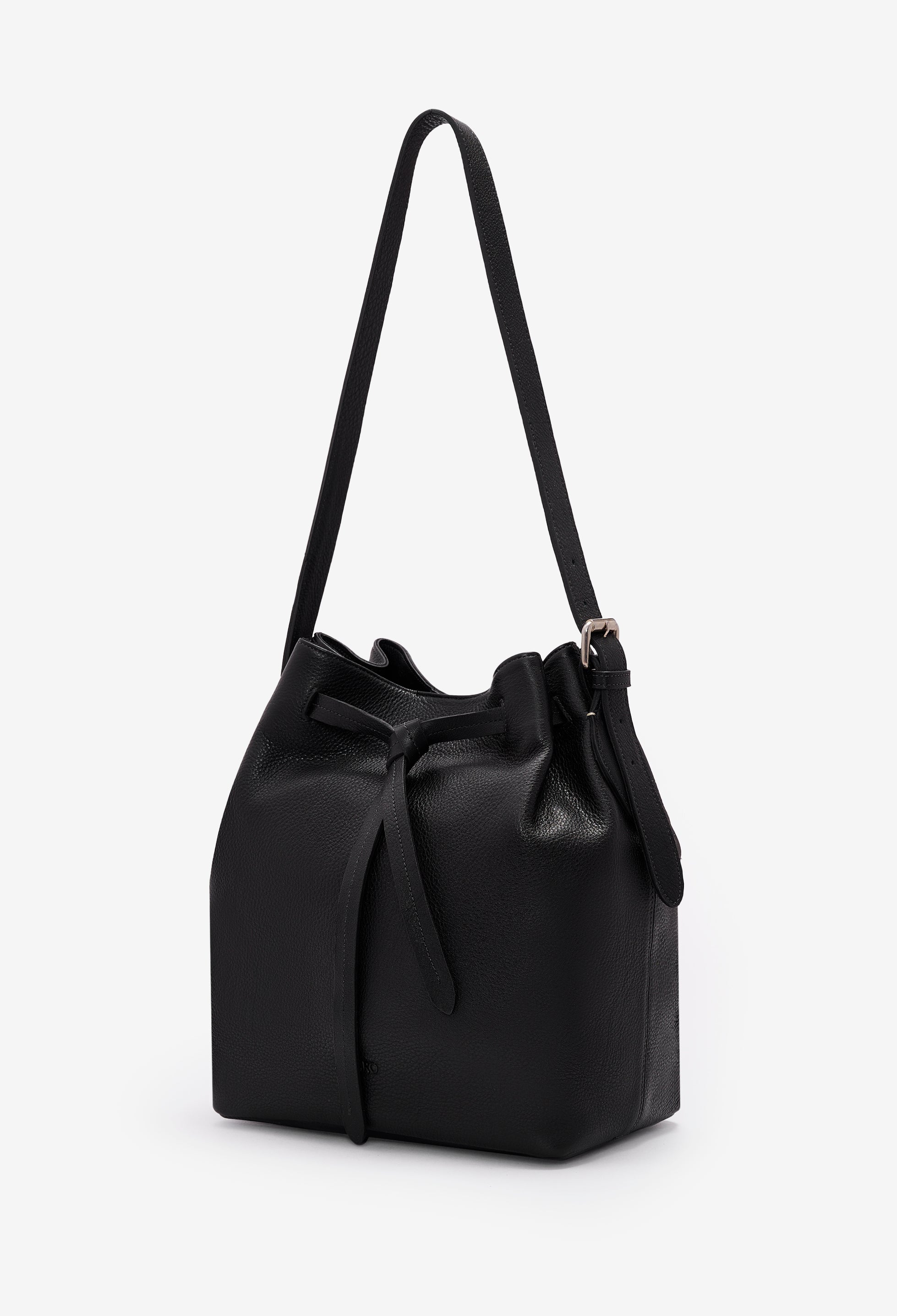 Coya Leather Bucket Bag - Black
