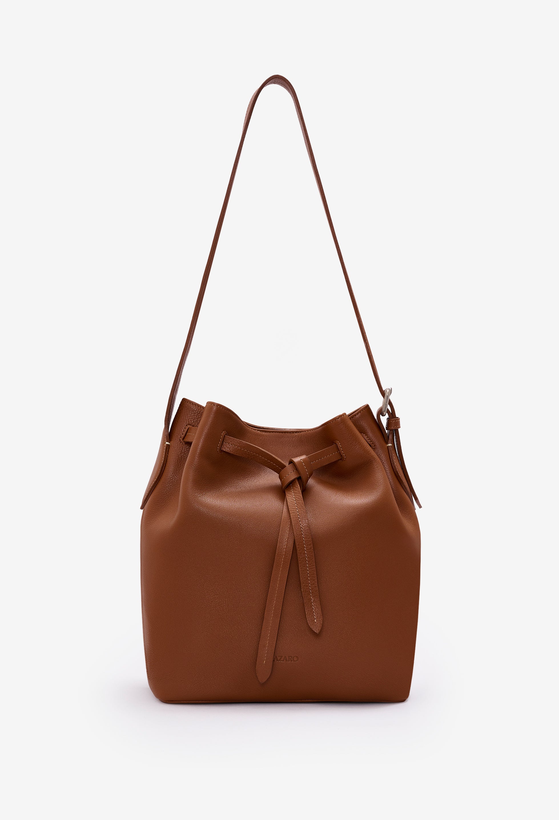 Coya Leather Bucket Bag - Cognac