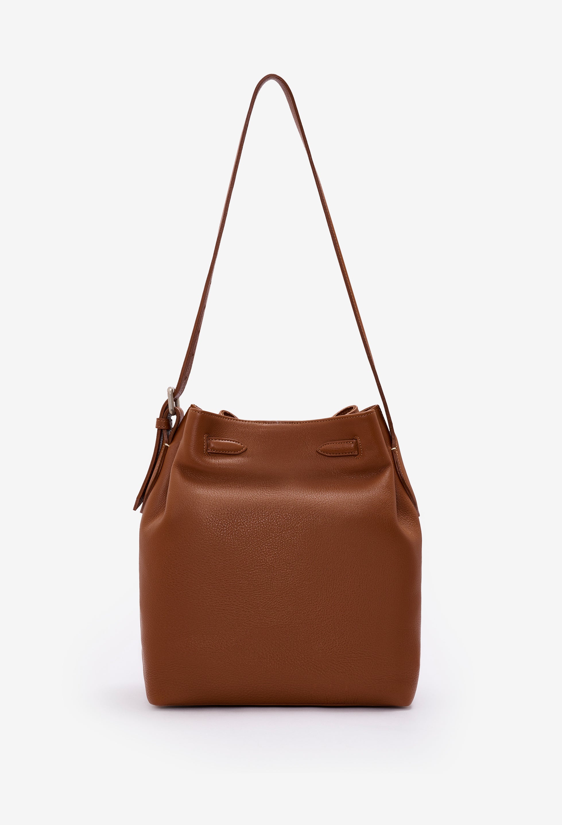 Coya Leather Bucket Bag - Cognac