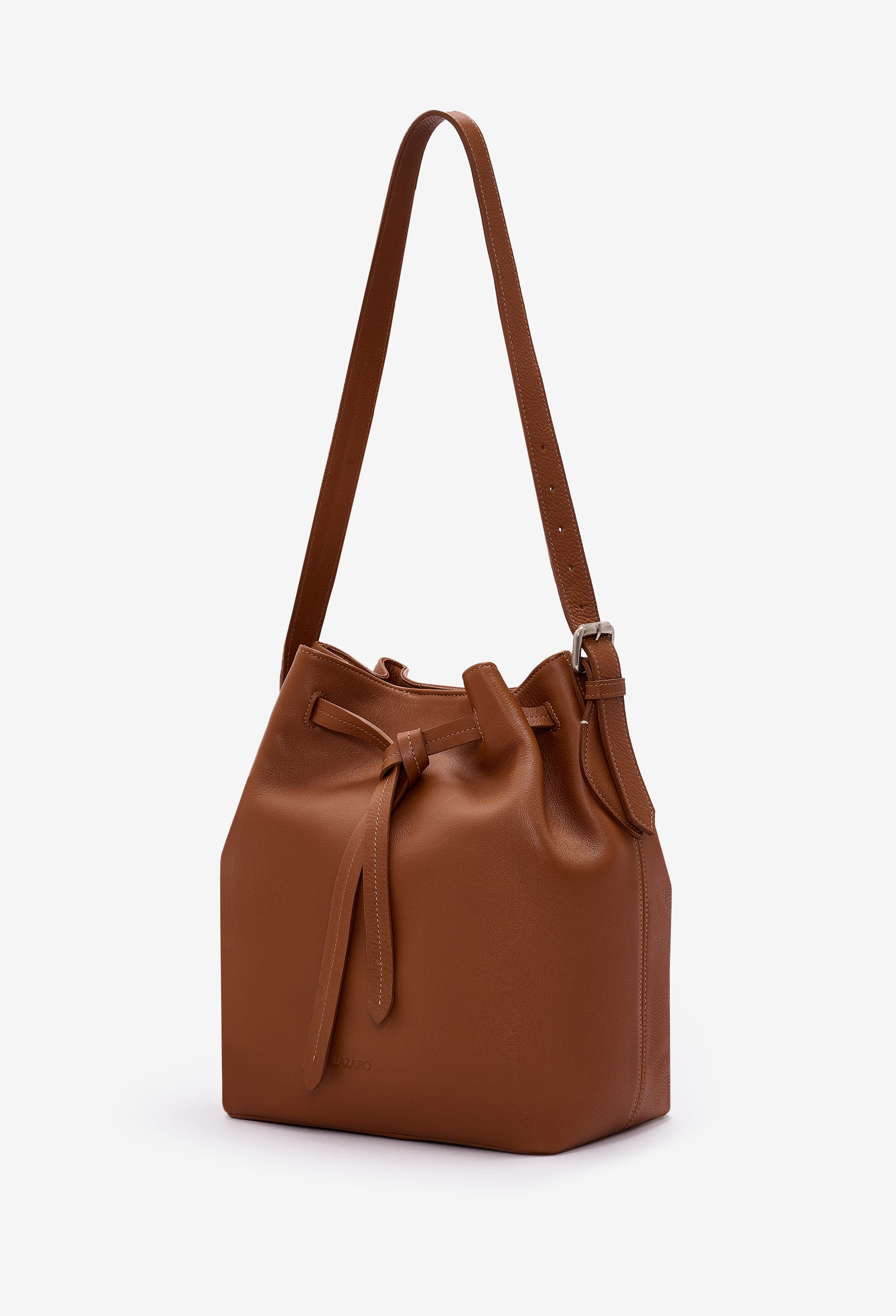 Coya Leather Bucket Bag - Cognac
