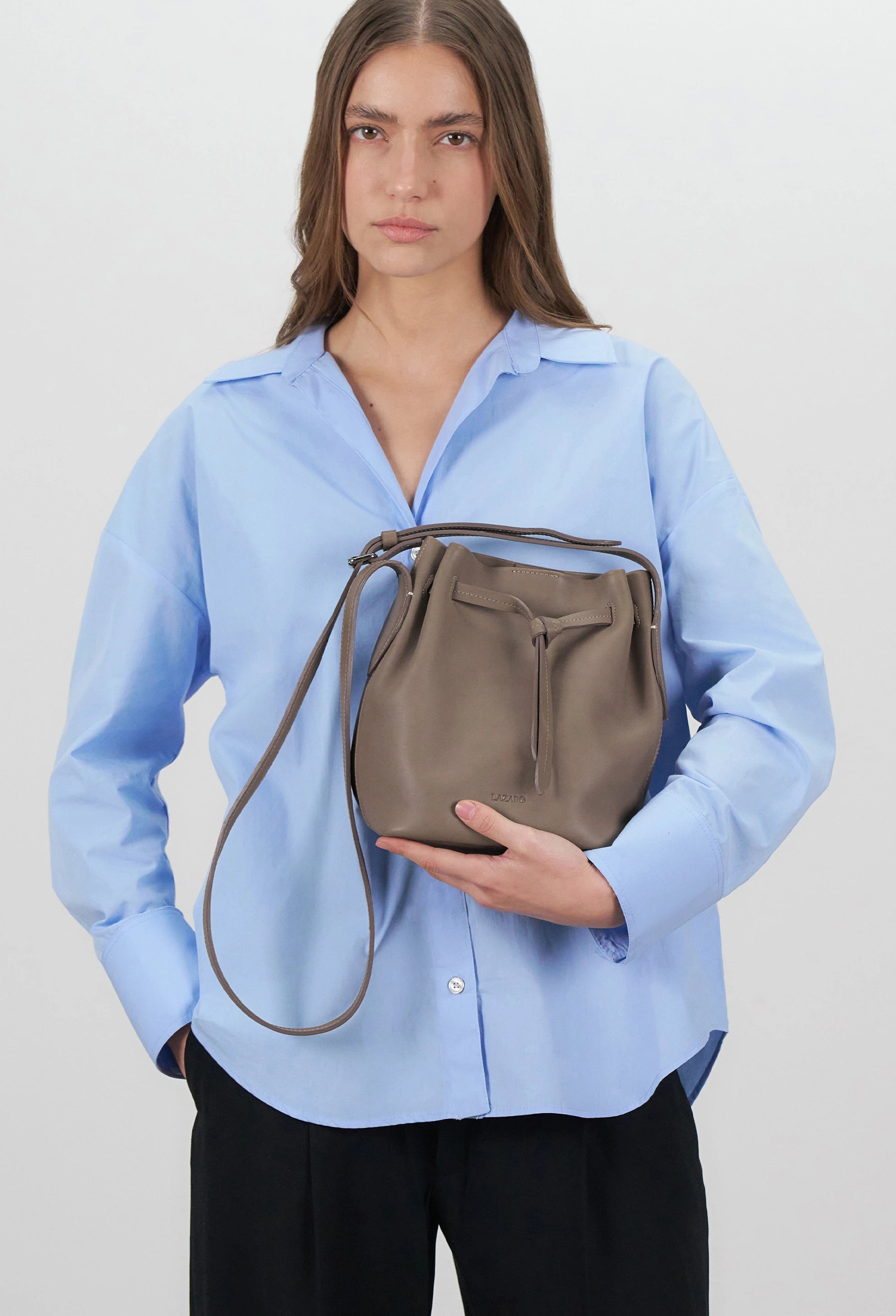 Coya Small Leather Bucket Bag - Mink