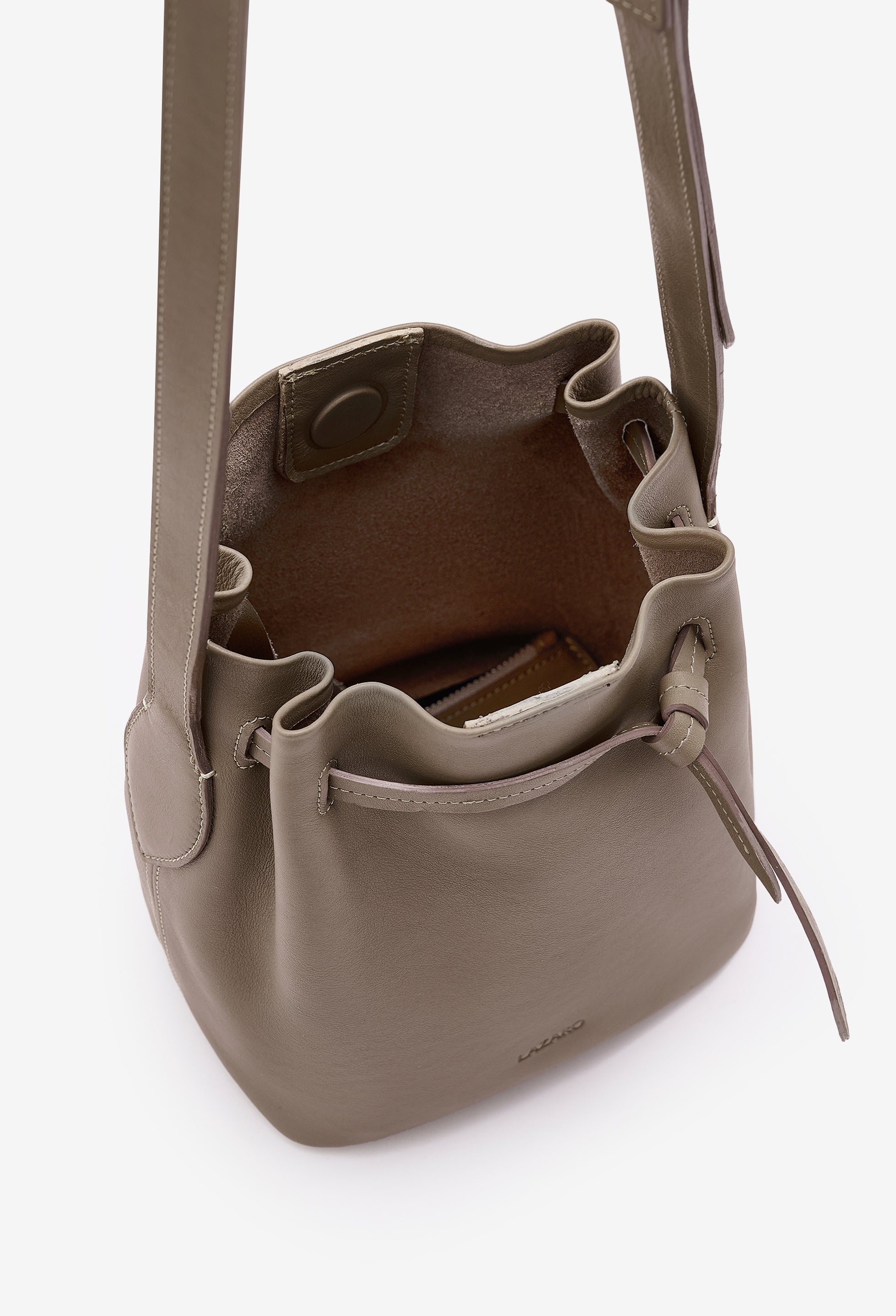 Coya Small Leather Bucket Bag - Mink