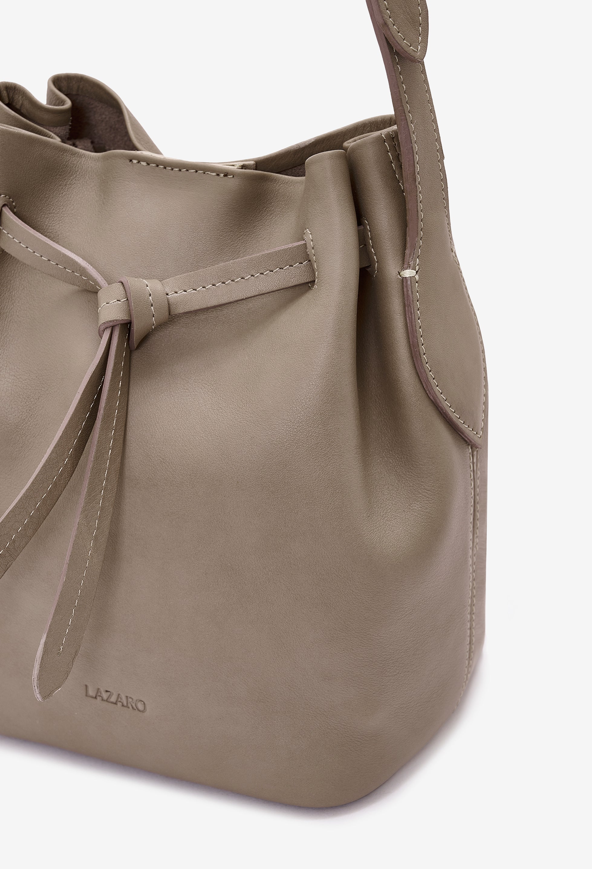 Coya Small Leather Bucket Bag - Mink