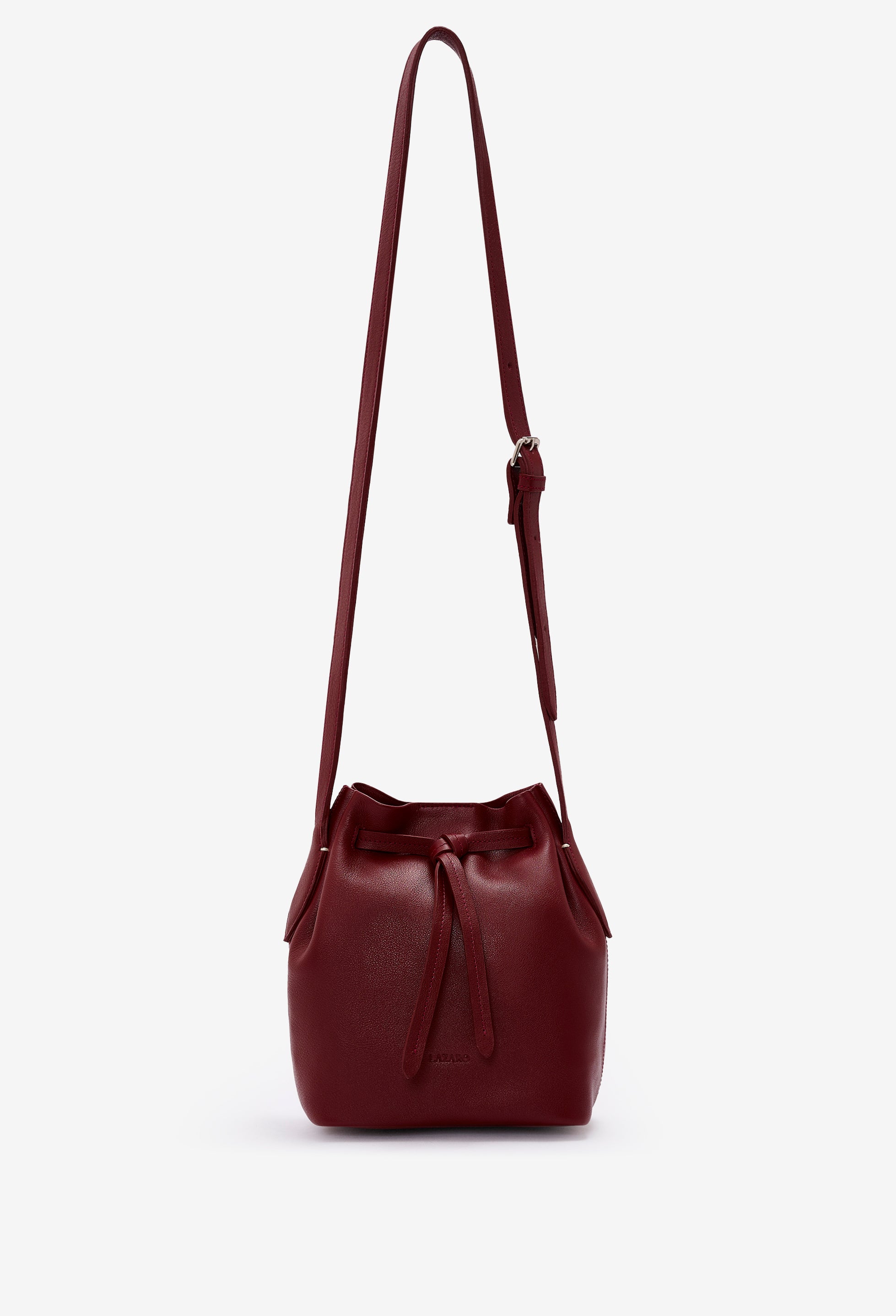 Coya Small Leather Bucket Bag - Burgundy