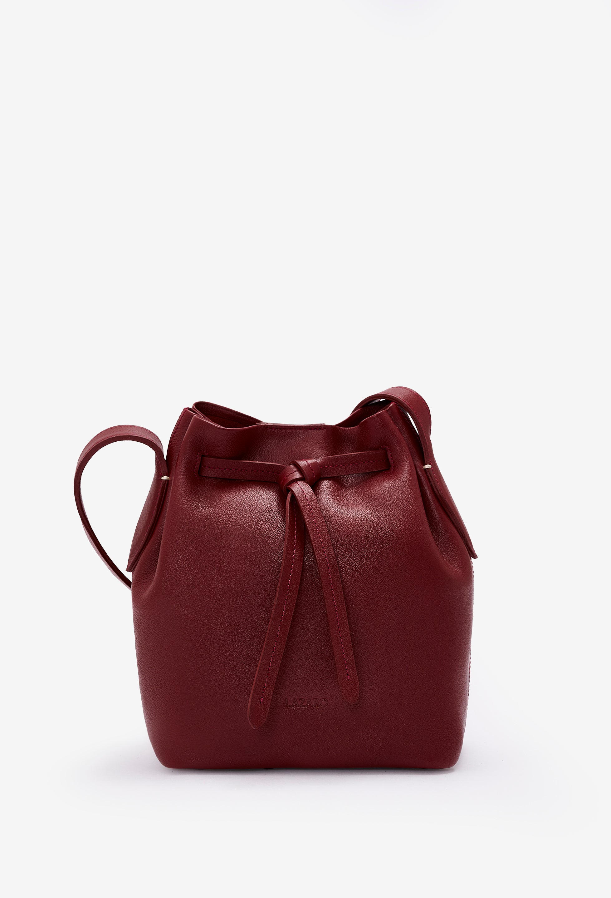 Coya Small Leather Bucket Bag - Burgundy