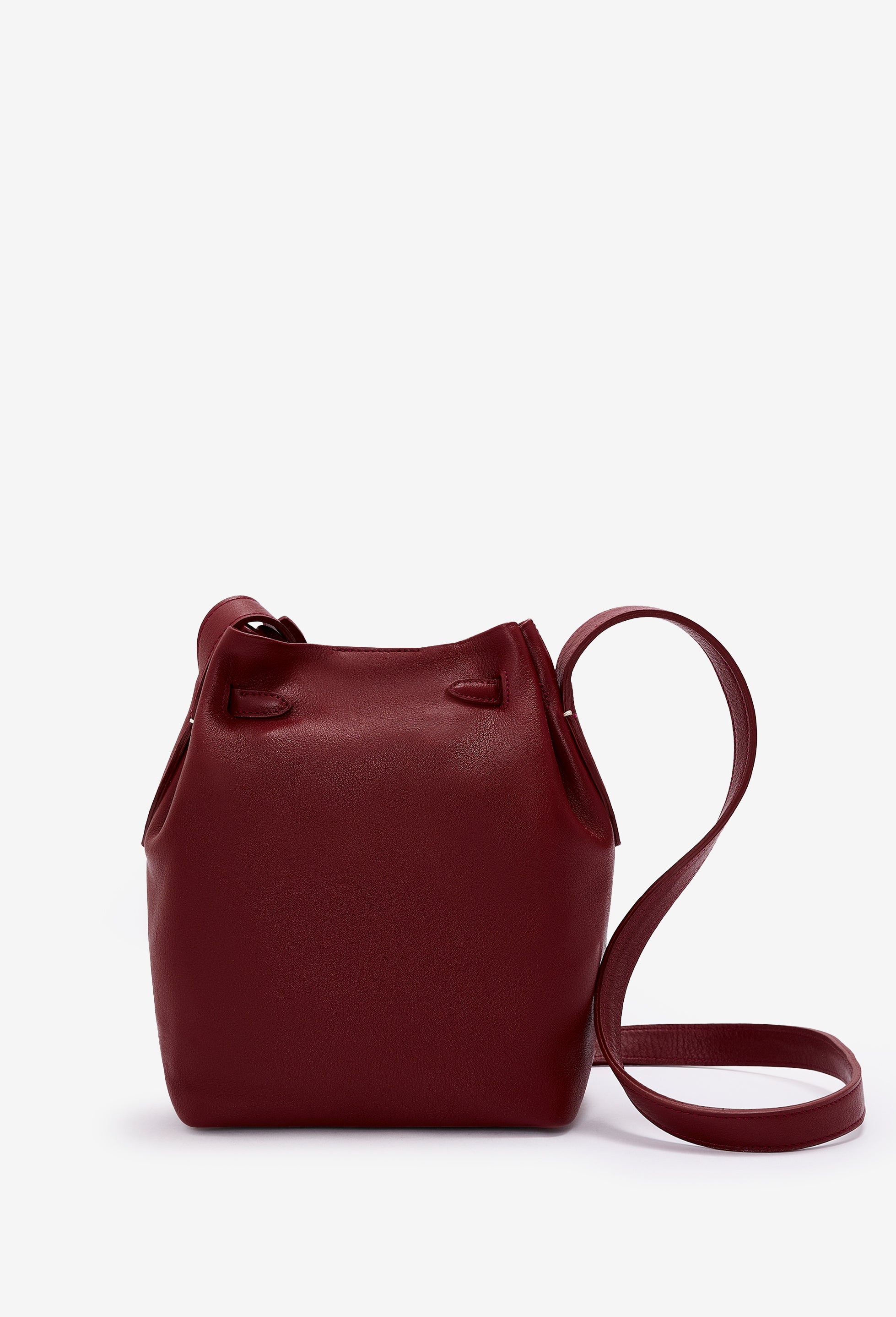 Coya Small Leather Bucket Bag - Burgundy