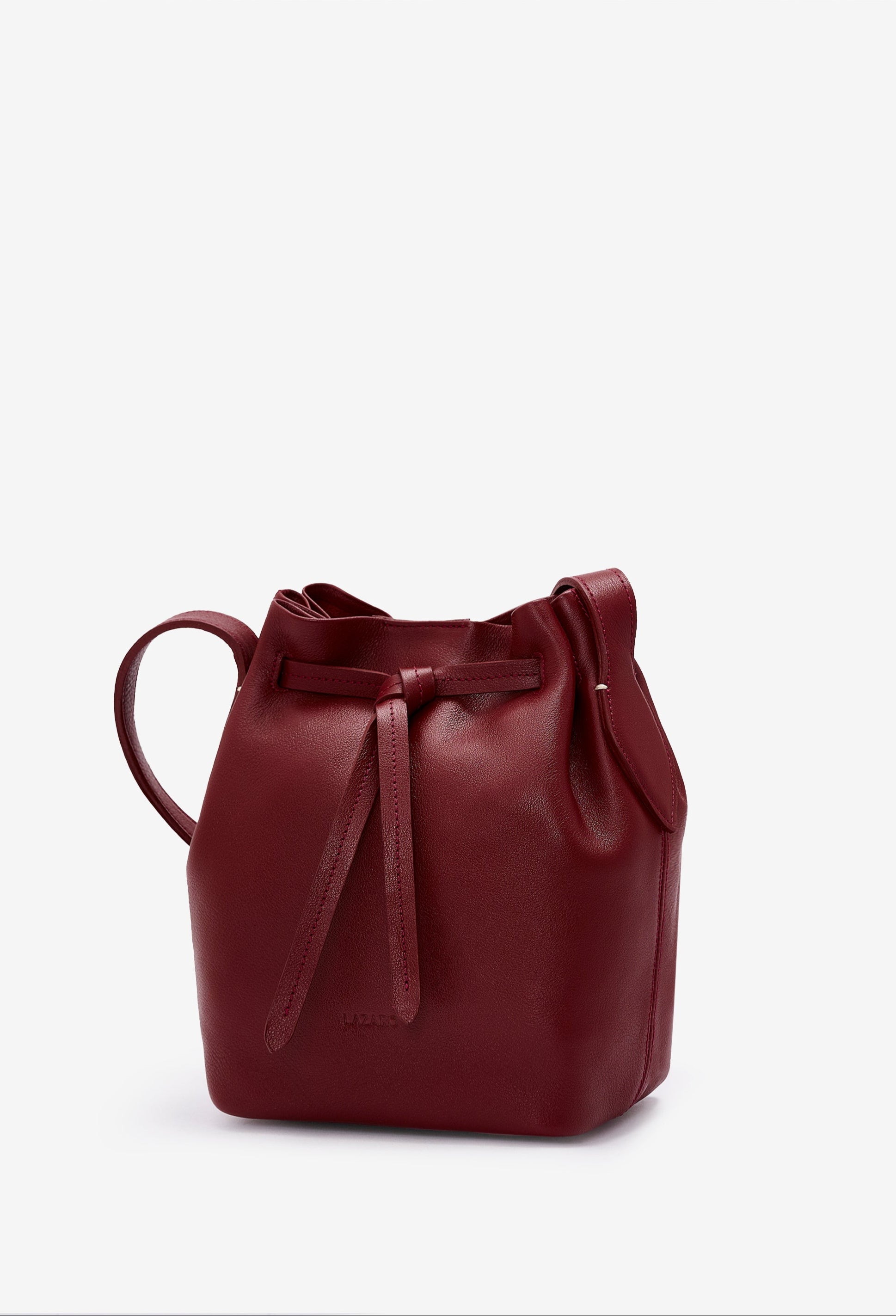 Coya Small Leather Bucket Bag - Burgundy