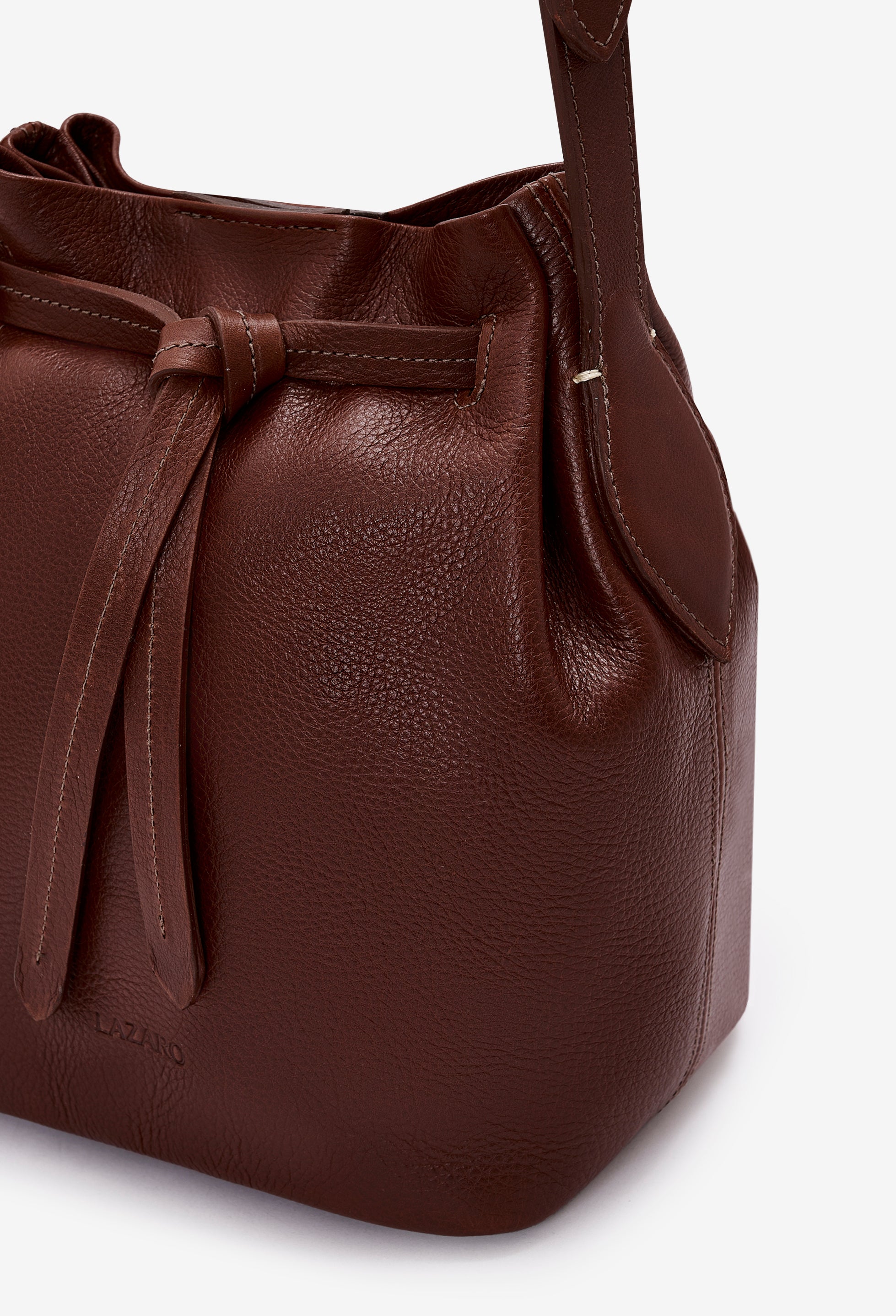 Coya Small Leather Bucket Bag - Brown