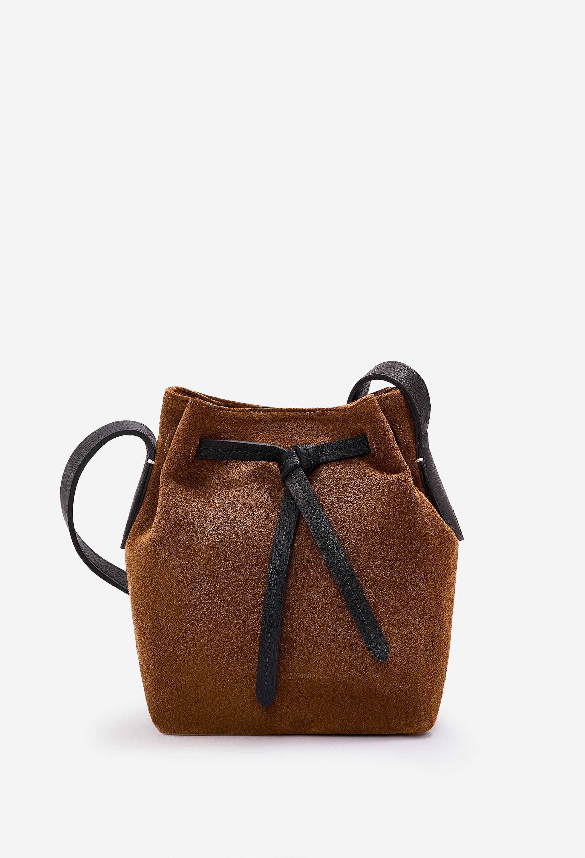 Coya Small Leather Bucket Bag - Tan Suede