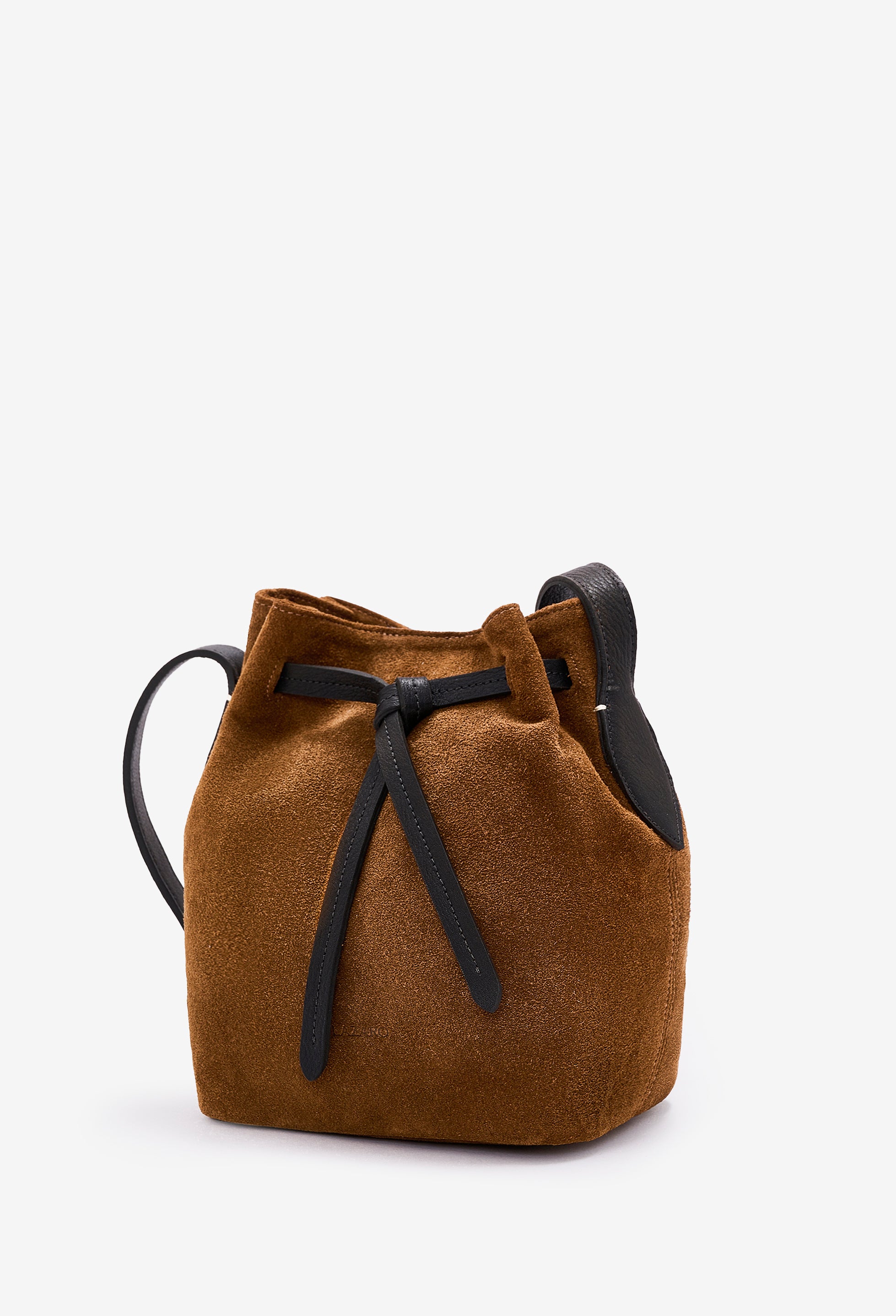 Coya Small Leather Bucket Bag - Tan Suede