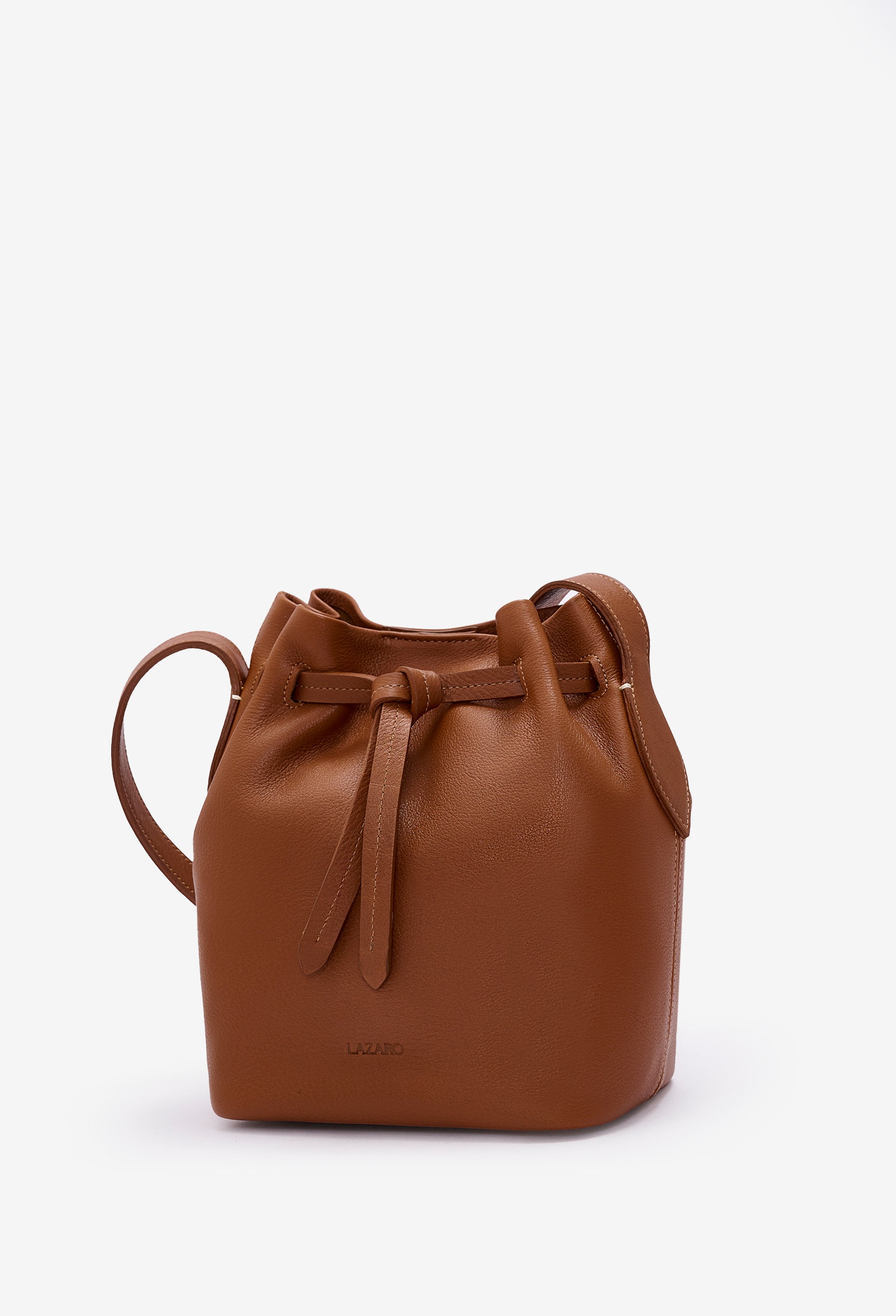 Coya Small Leather Bucket Bag - Cognac