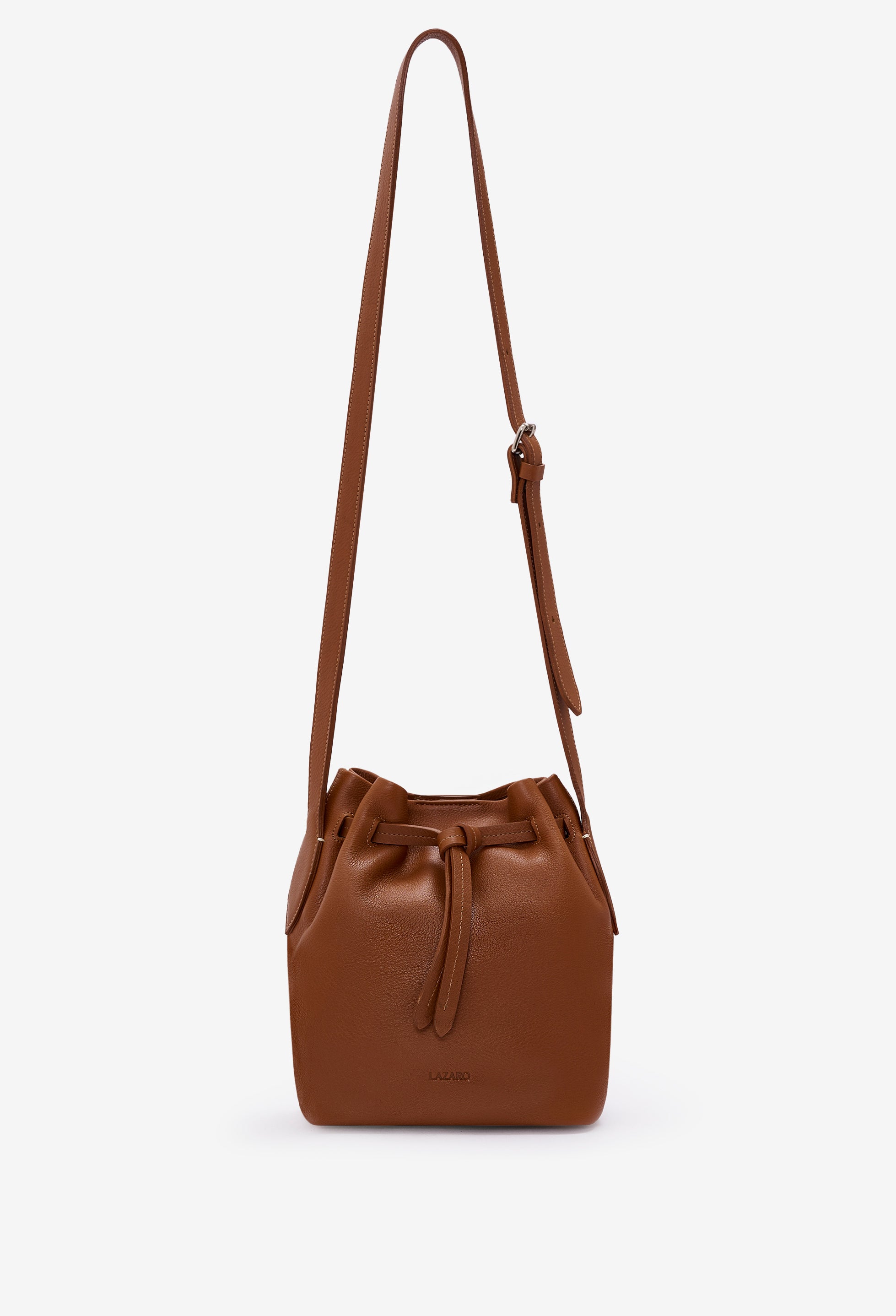 Coya Small Leather Bucket Bag - Cognac