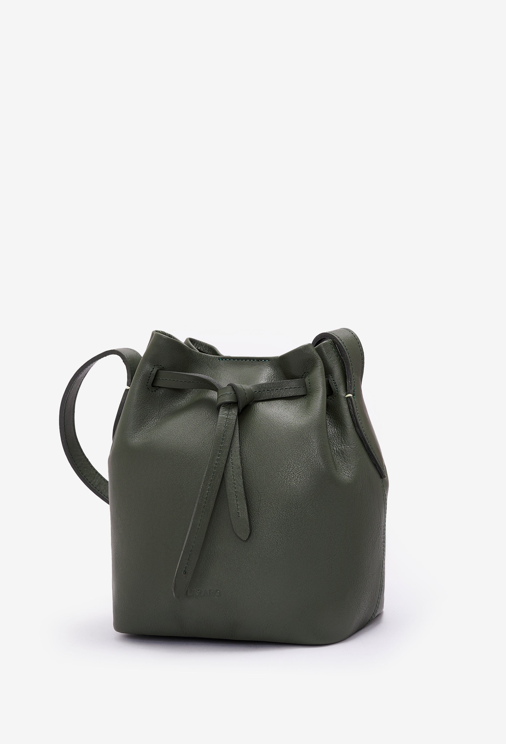Coya Small Leather Bucket Bag - Olive