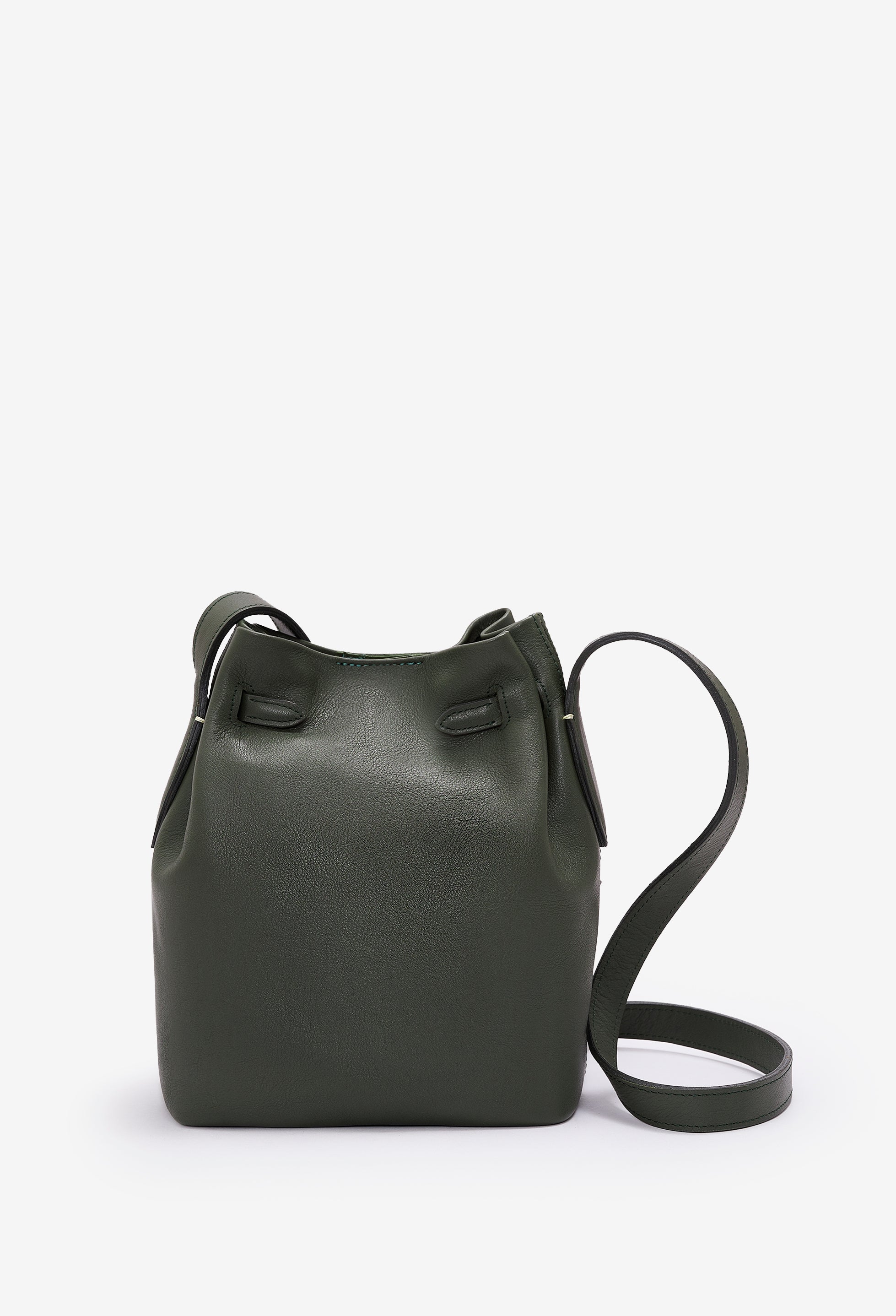 Coya Small Leather Bucket Bag - Olive