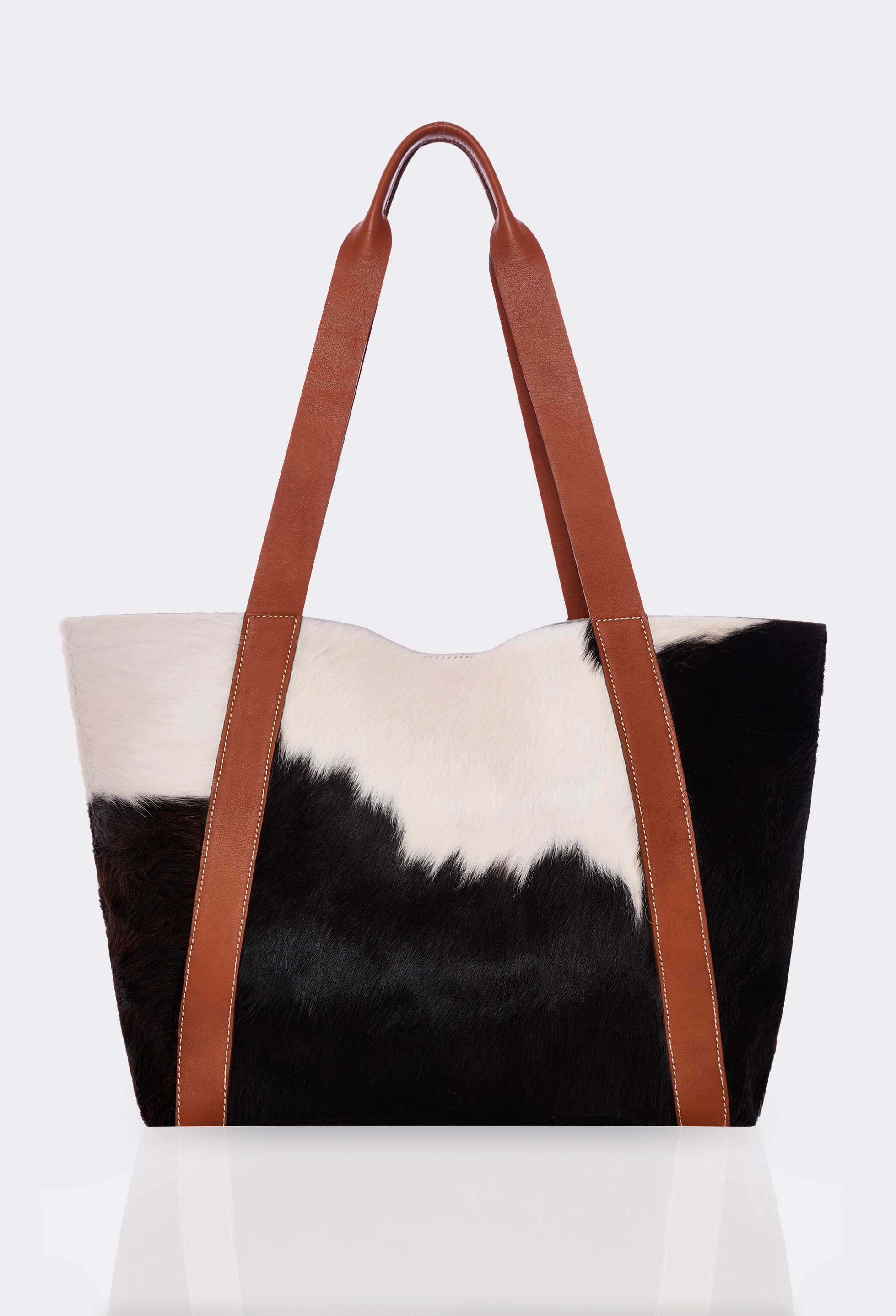Large Cowhide Tote Bag 'Pampa' - Tan