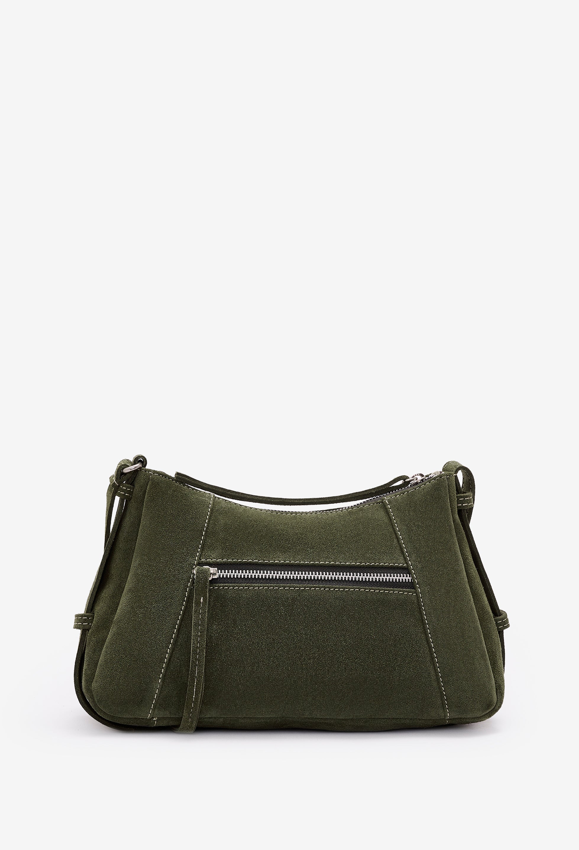 Nina Baguette Bag - Sage Suede