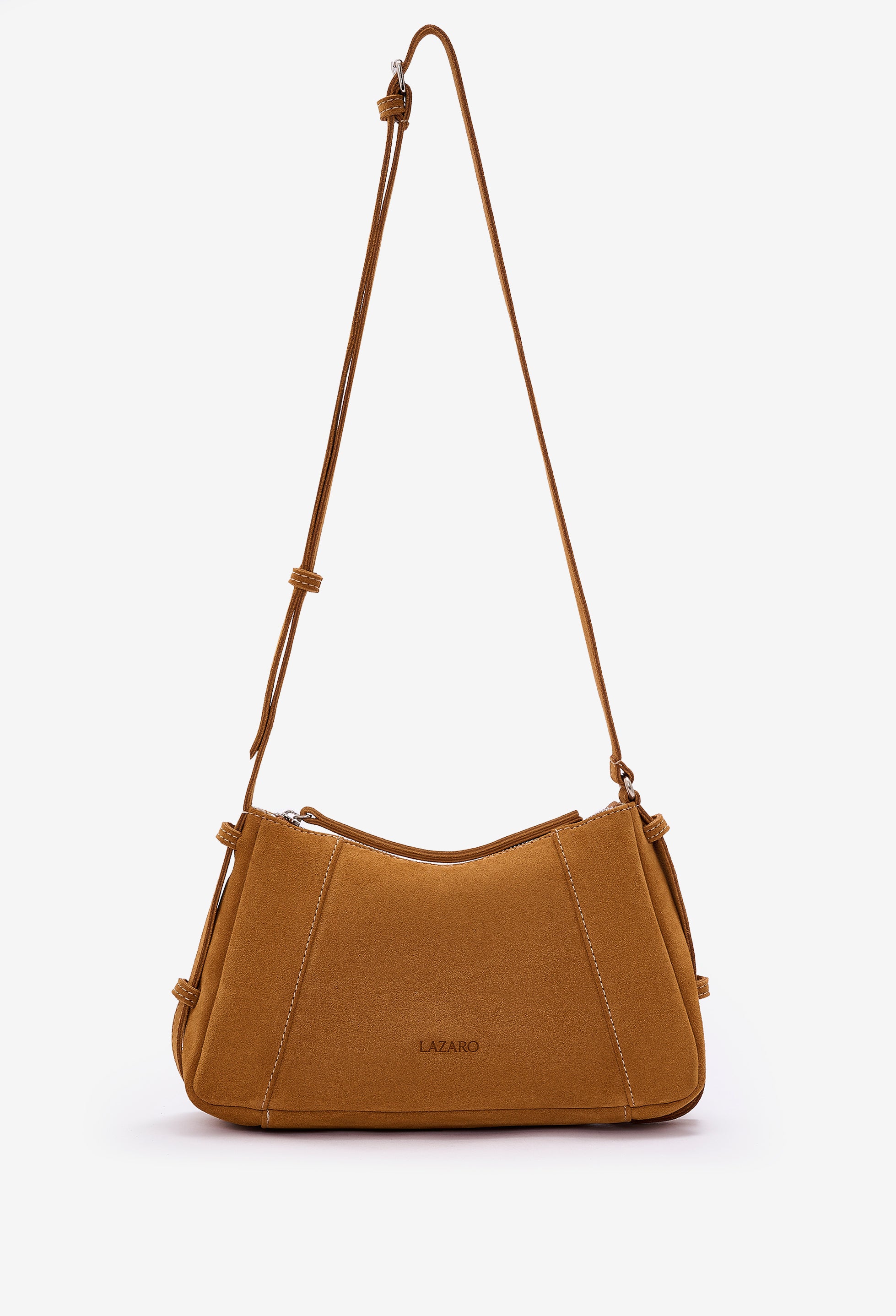 Nina Baguette Bag - Caramel Suede