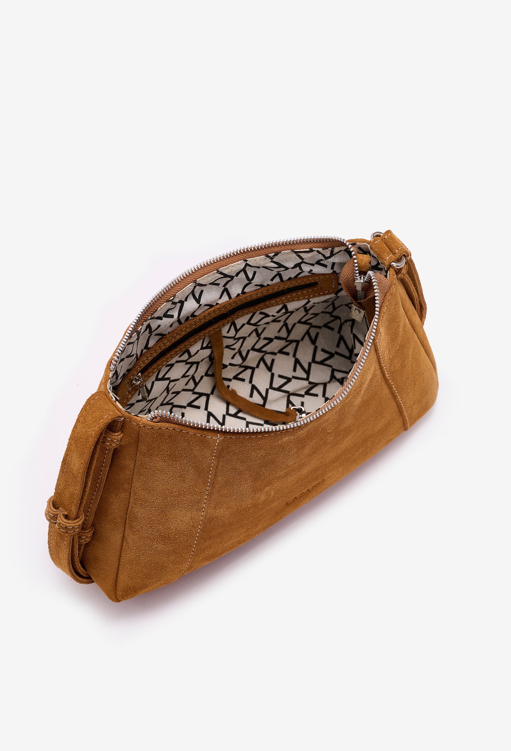 Nina Baguette Bag - Caramel Suede