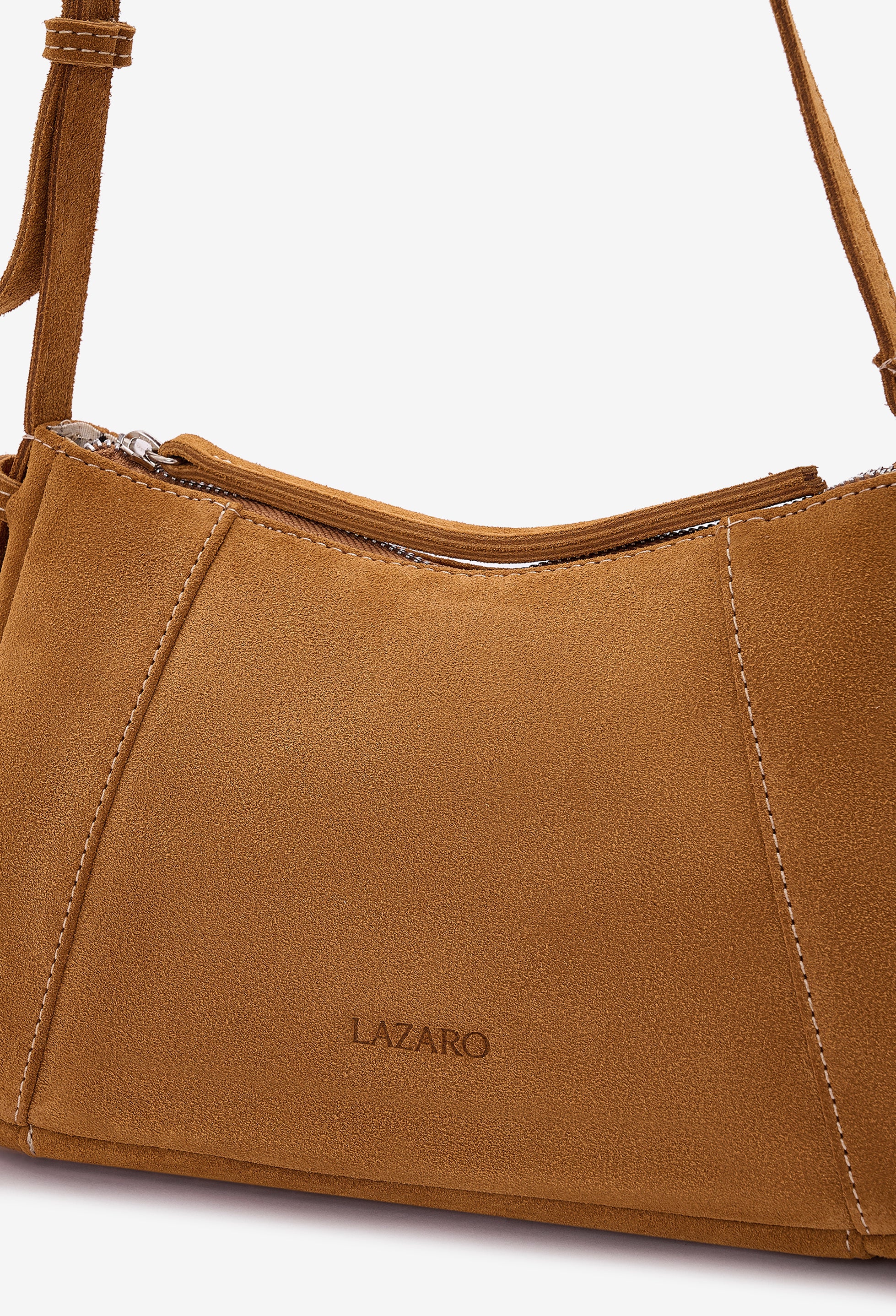 Nina Baguette Bag - Caramel Suede