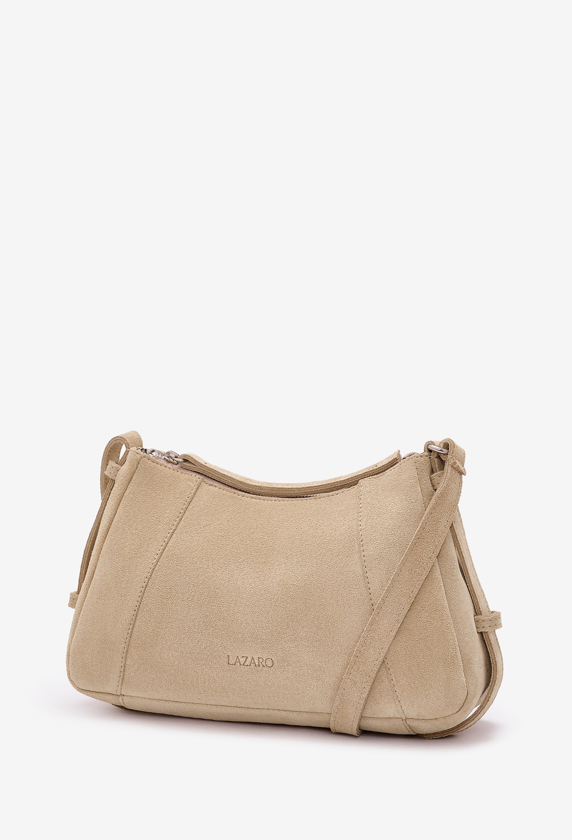 Nina Baguette Bag - Latte Suede