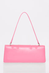 Rear of a Pink Leather Shoulder Flap Bag Hilda.