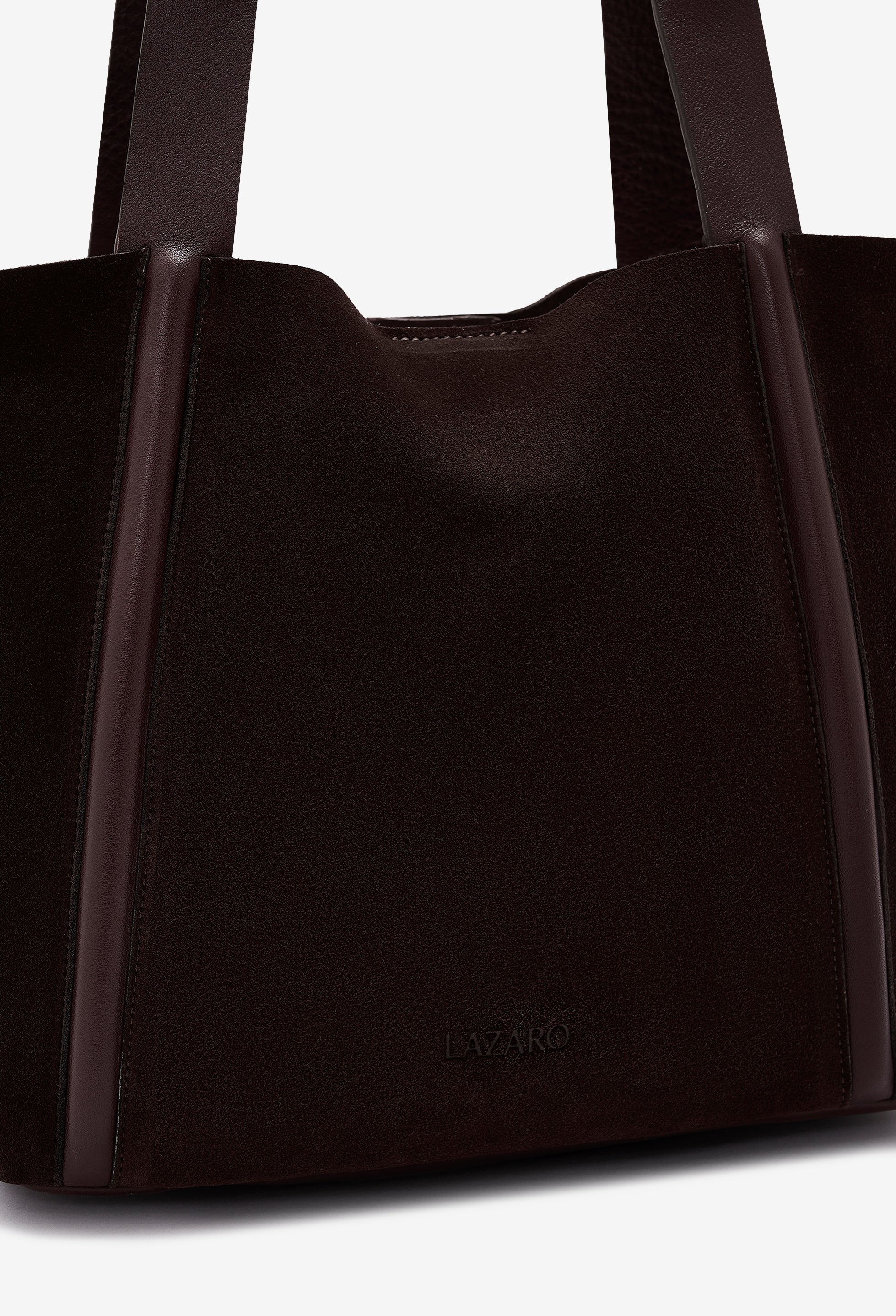 Sami Leather Tote Bag - Brown Suede