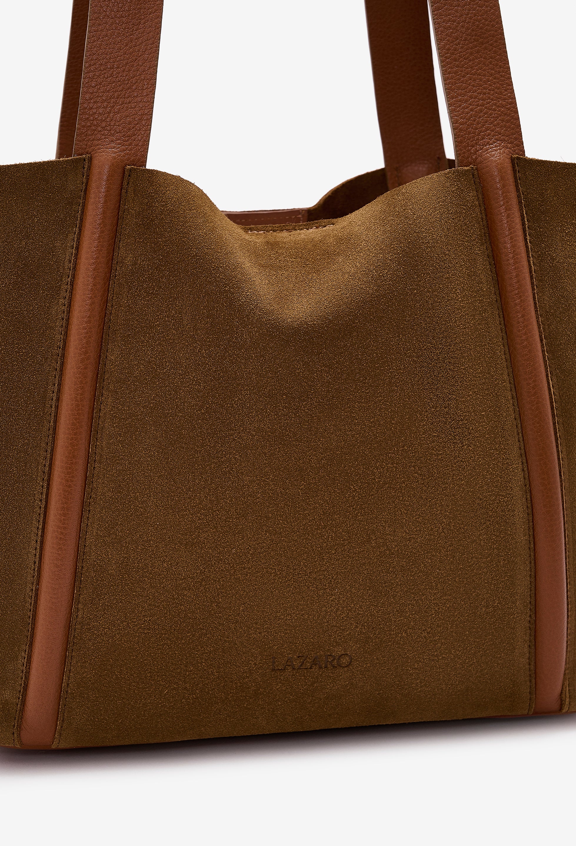 Sami Leather Tote Bag - Tan Suede
