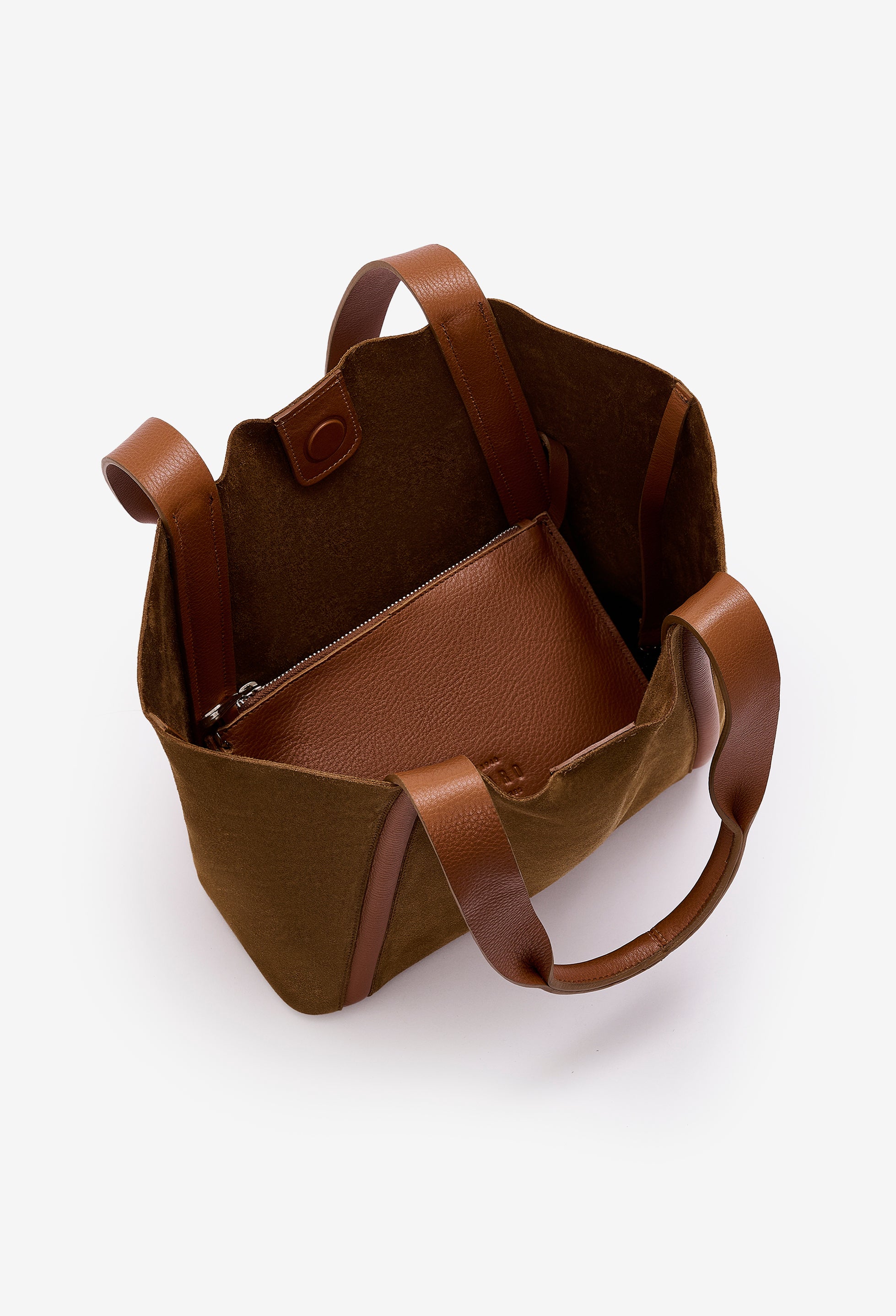 Sami Leather Tote Bag - Tan Suede