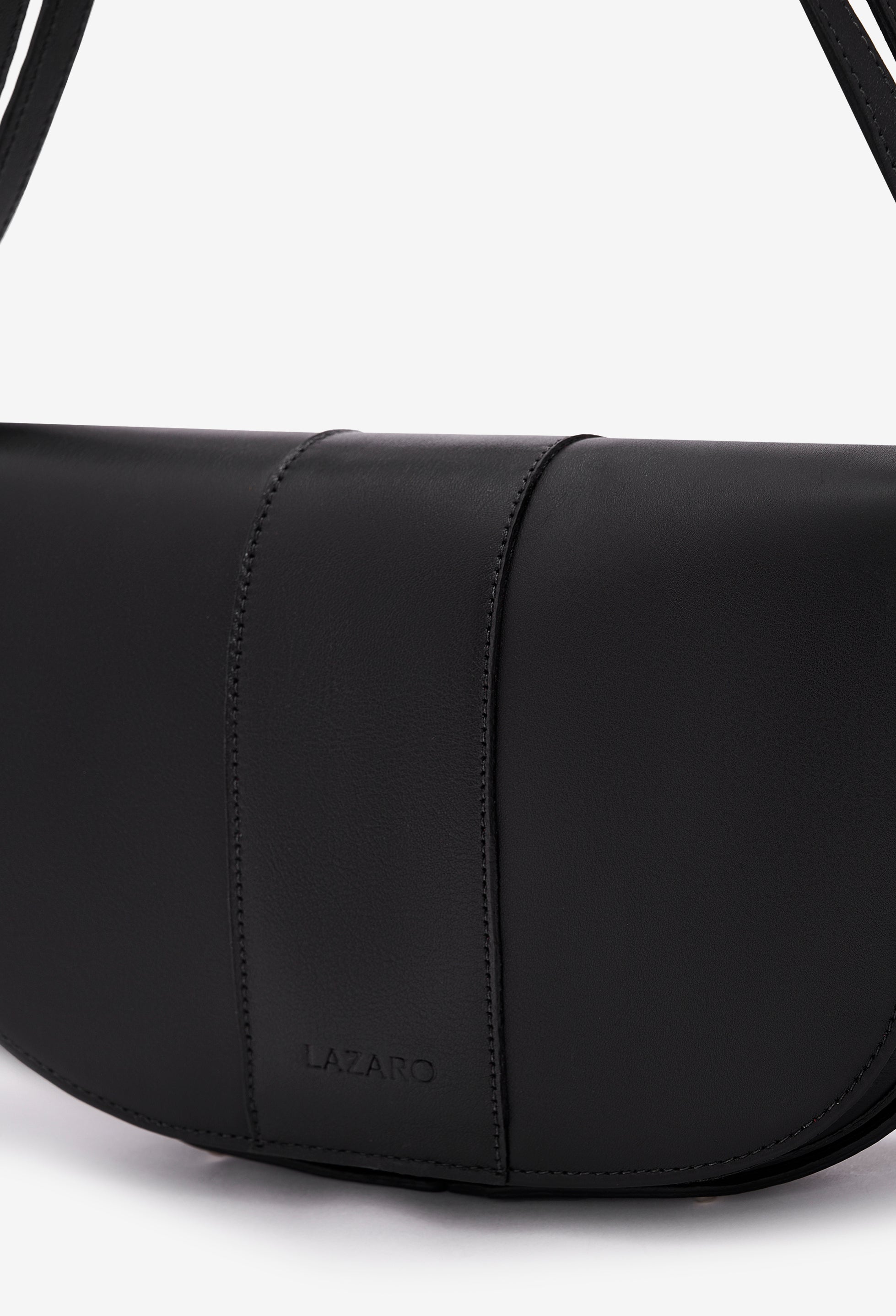 Sisa Leather Shoulder Bag - Black