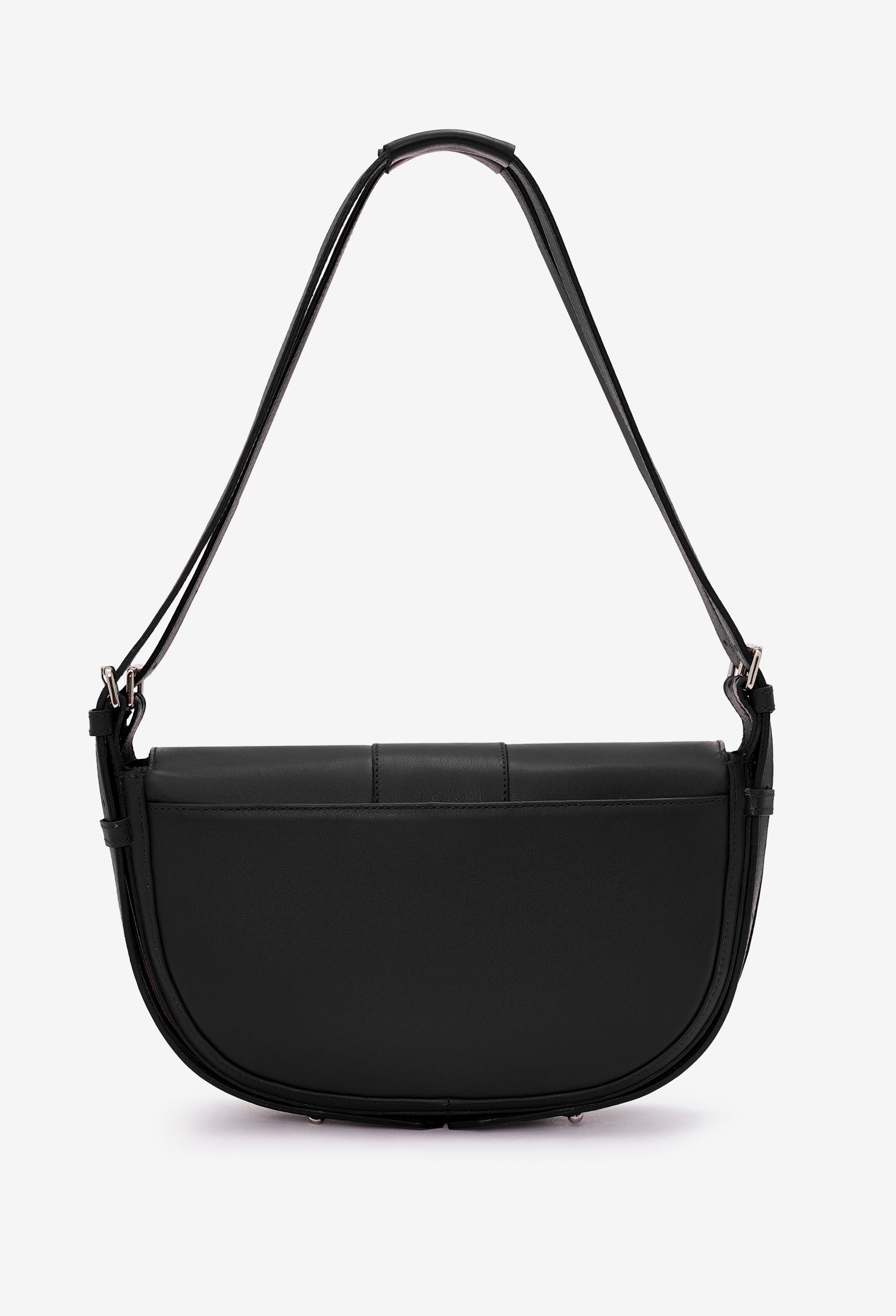 Sisa Leather Shoulder Bag - Black