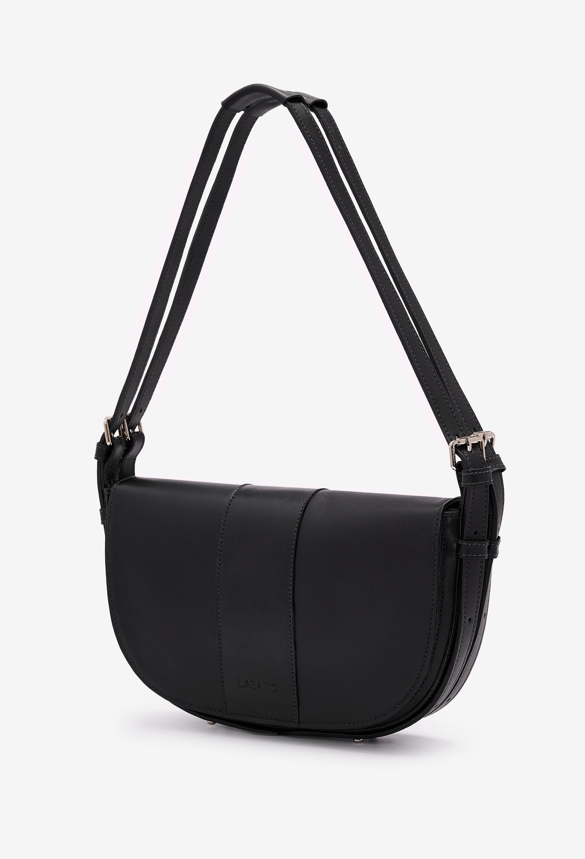 Sisa Leather Shoulder Bag - Black