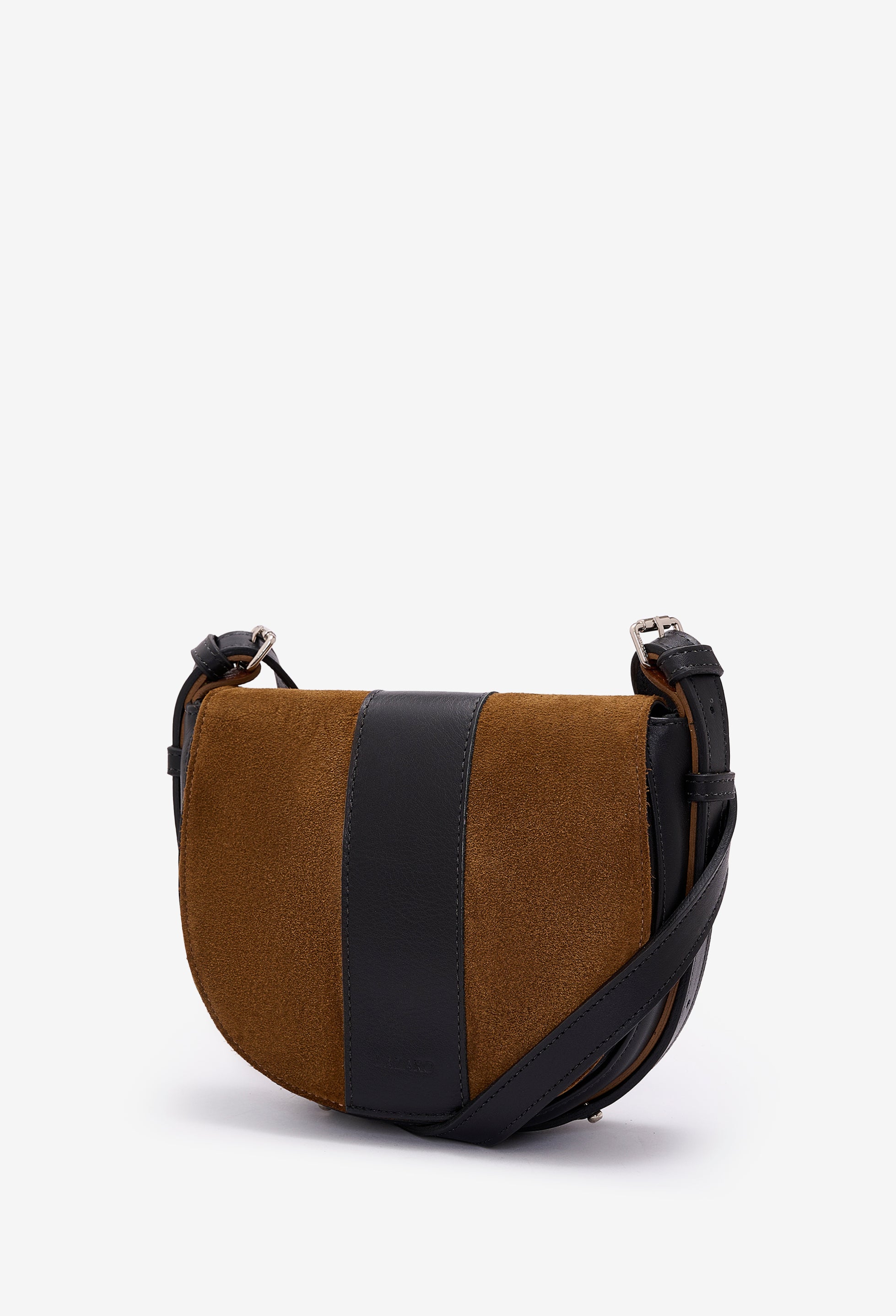 Sisa Leather Saddle Bag - Tan Suede