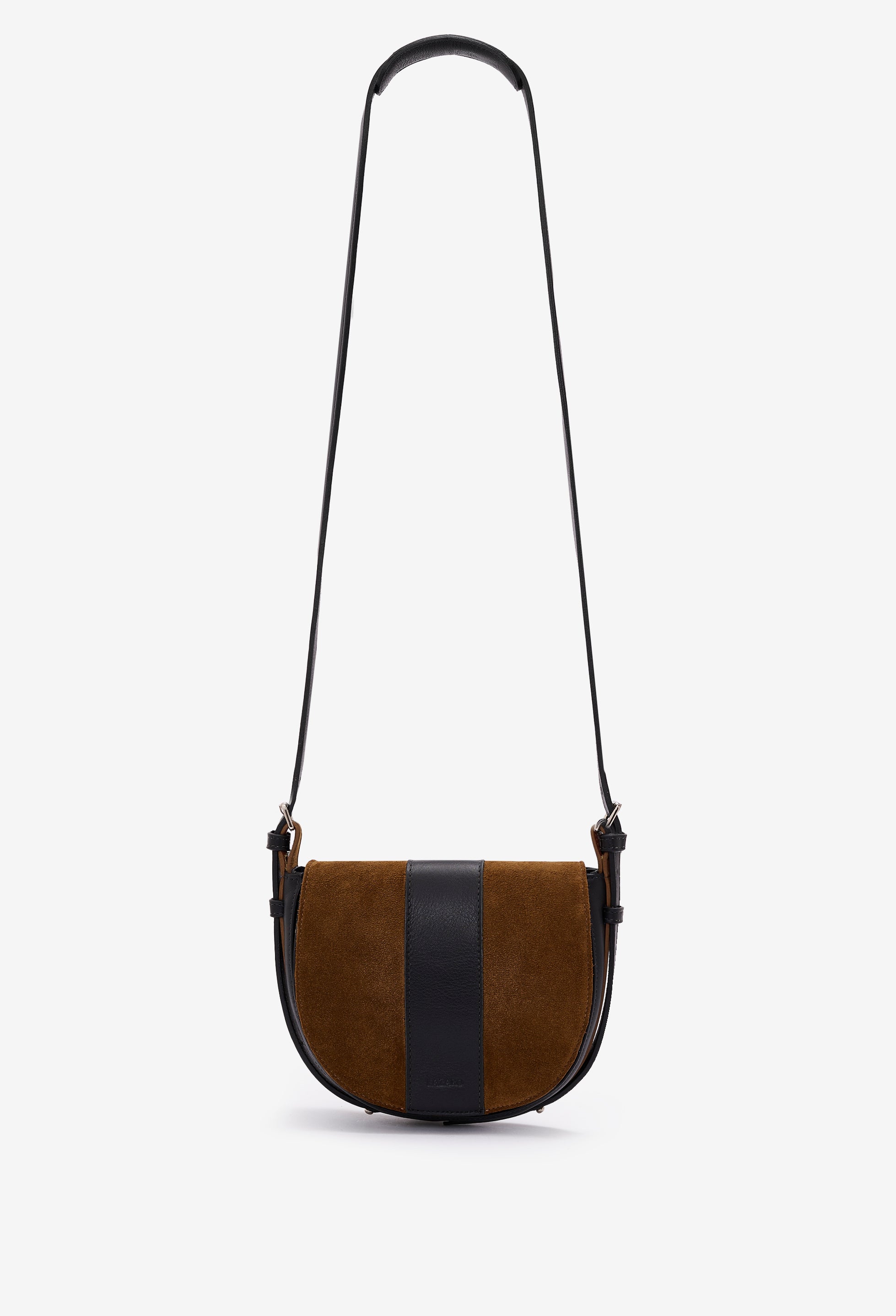 Sisa Leather Saddle Bag - Tan Suede