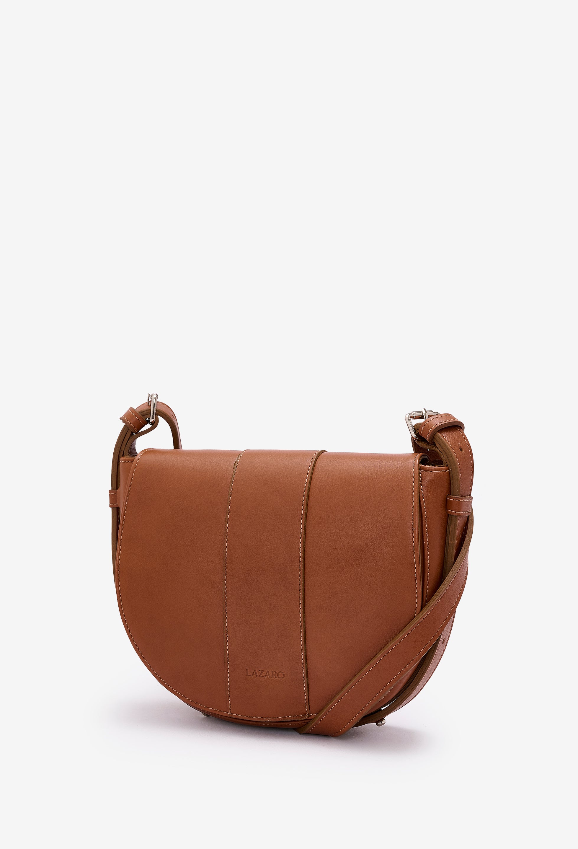 Sisa Leather Saddle Bag - Cognac